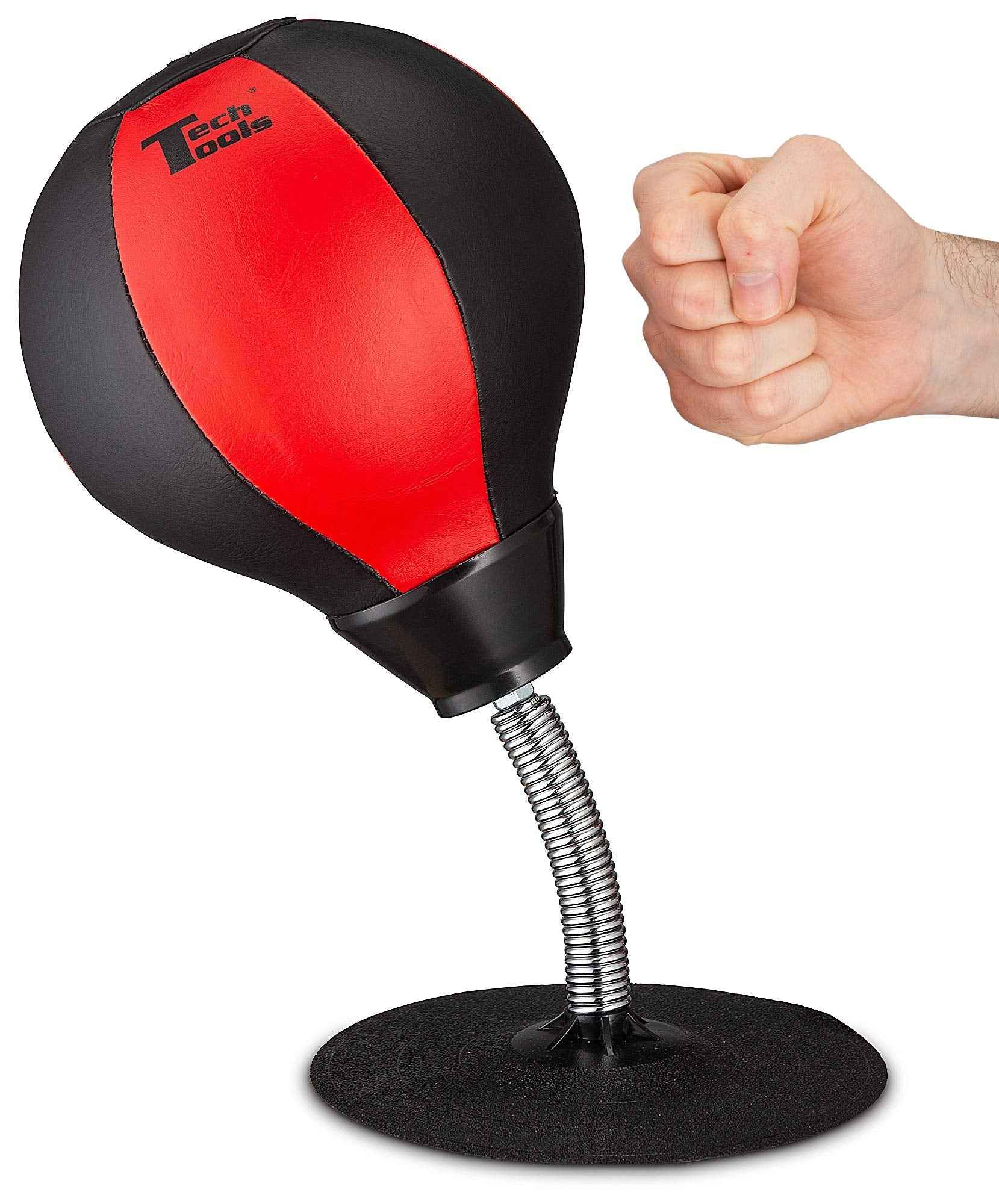 Tech Tools Desktop Punching Bag - Suctions to Your Desk, Cool Gadgets for Office, Gag Gifts for Boss or Coworker, Heavy Duty Stress Relief Boxing Bag