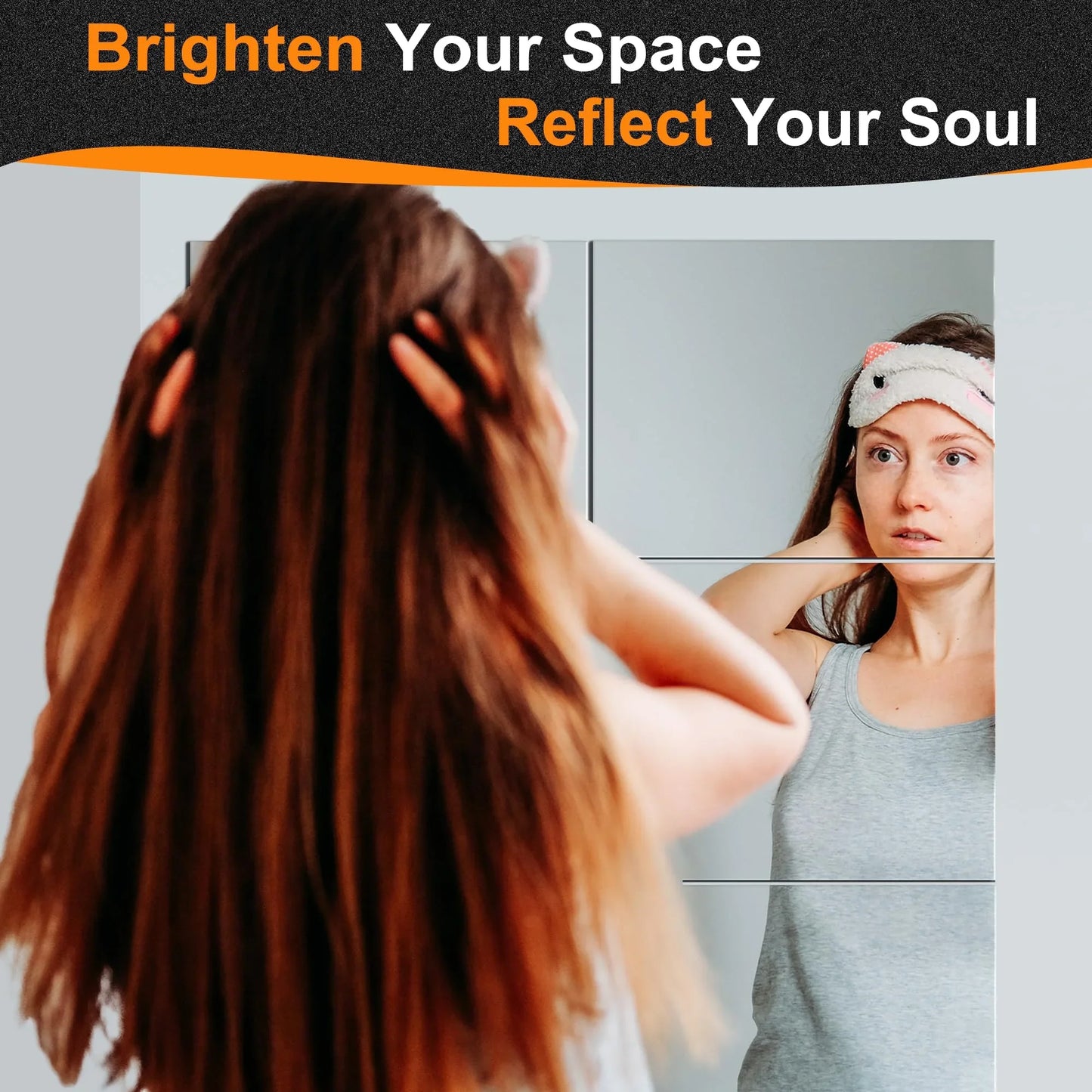 Delma Home Gym Mirrors, 12'' x 12'' Glass Mirror Tiles (16 PCS), Square Large Wall Mirror for Home Gym, Bedroom, Door,Bathroom, Frameless Mirror Sets - Jlhbookstore.store