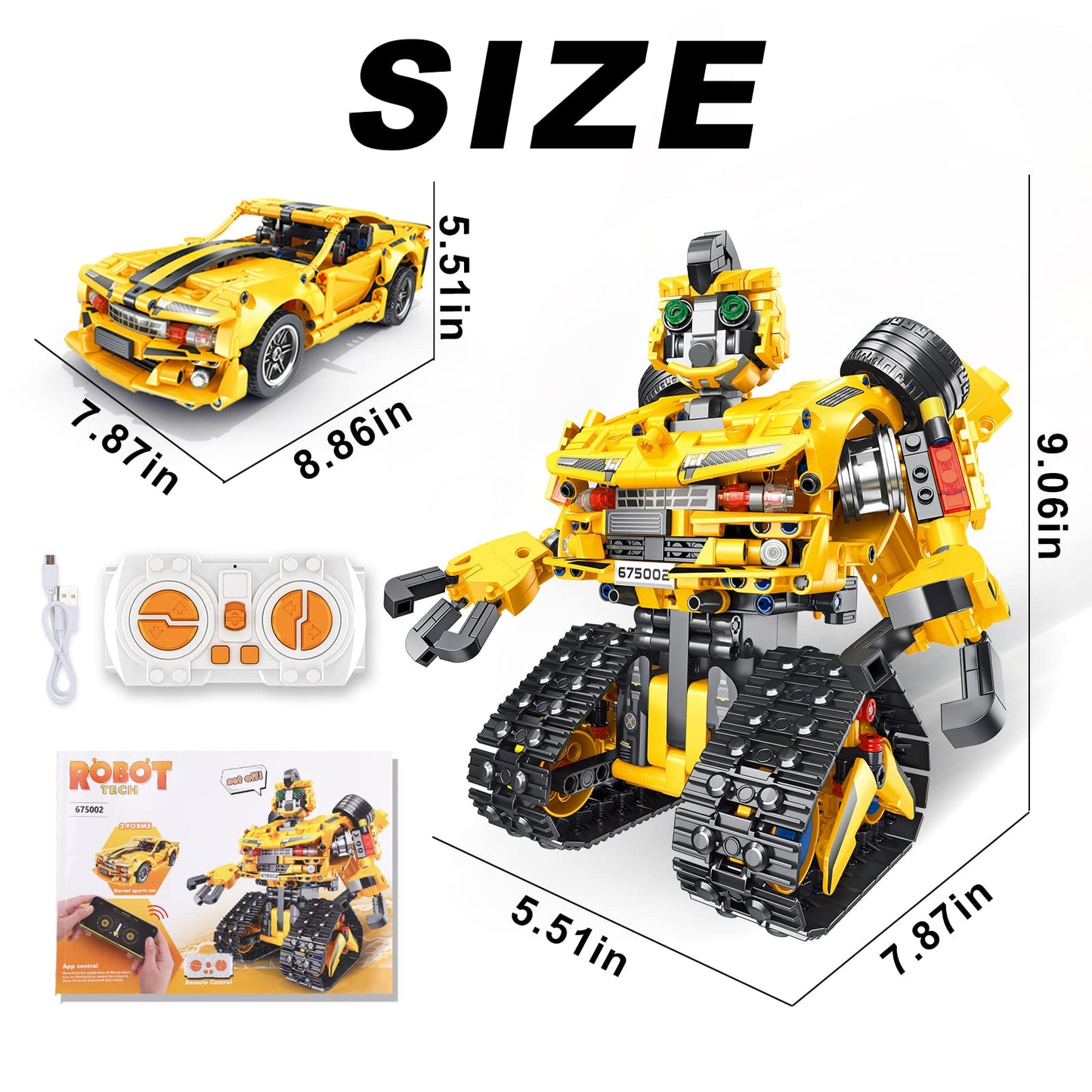 2-in-1 Build a Robot Kit,901 Pieces Remote & APP Controlled Robot or Race Car,Robotic Building Blocks Toys STEM Projects for Kids Ages 8 9 10 11 12 13 14,Chirstmas Birthday Gift for Boys