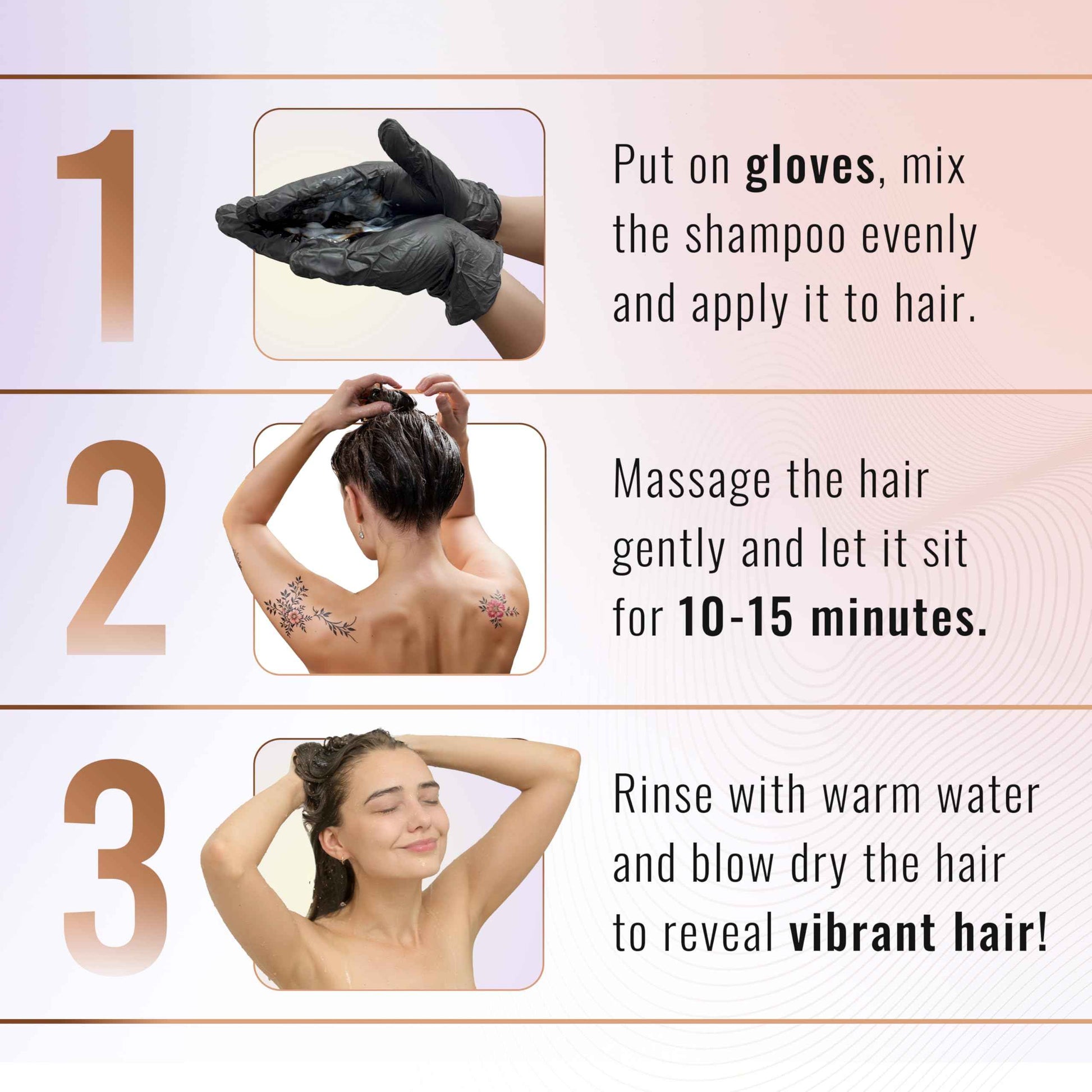 Herbishh Black Shampoo, Hair Dye Shampoo 3 in 1, 100% Grey Coverage, Demi-Permanent Hair Color for Men & Women, Long-lasting Color in 5-15 Mins, Ammonia-free, 200 ml