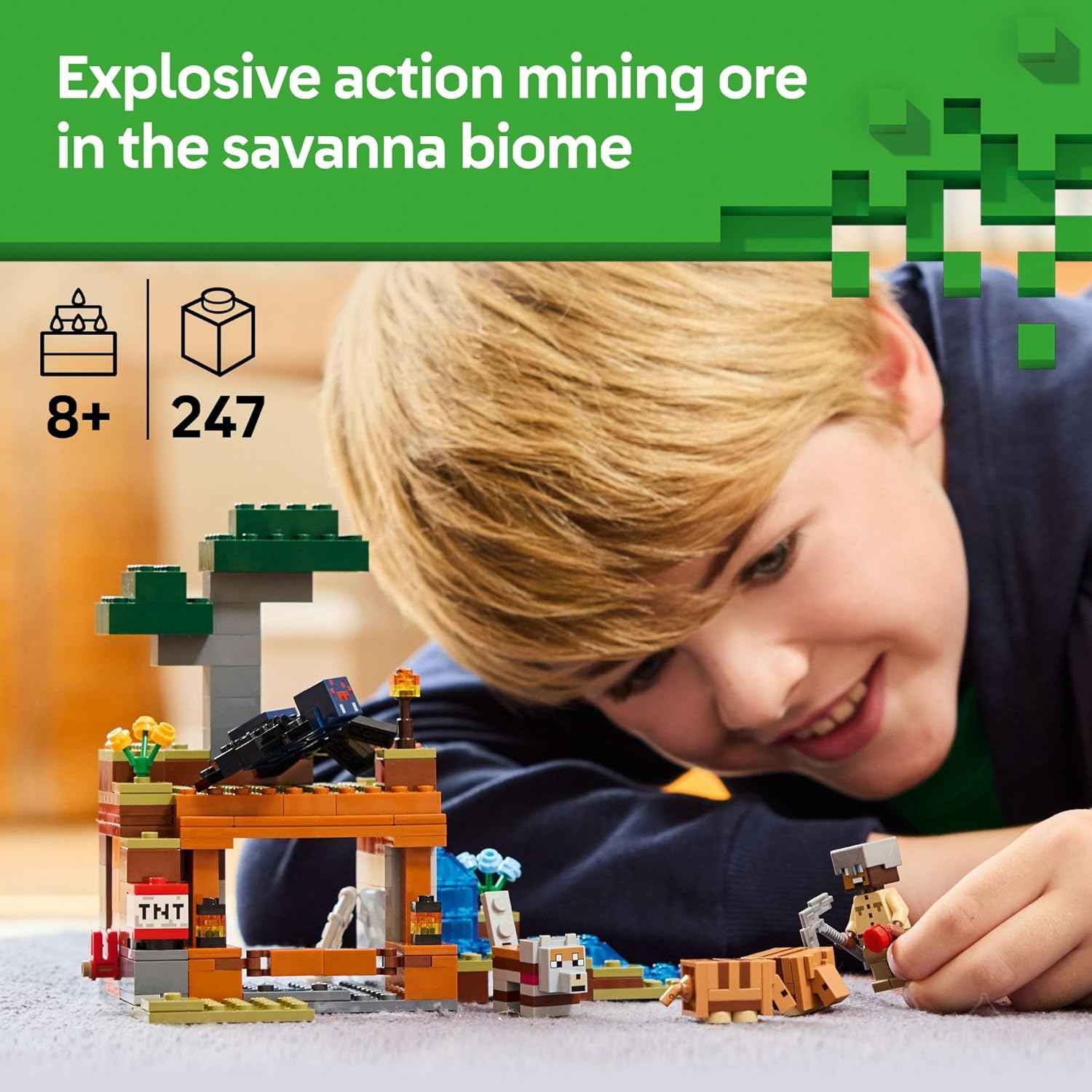 LEGO Minecraft The Armadillo Mine Expedition Toy Figures and Playset - Building Minecraft Toy for Kids, Boys and Girls, Ages 8+ - with Gaming Figures for Pretend Play - Gift Idea for Birthdays - 21269