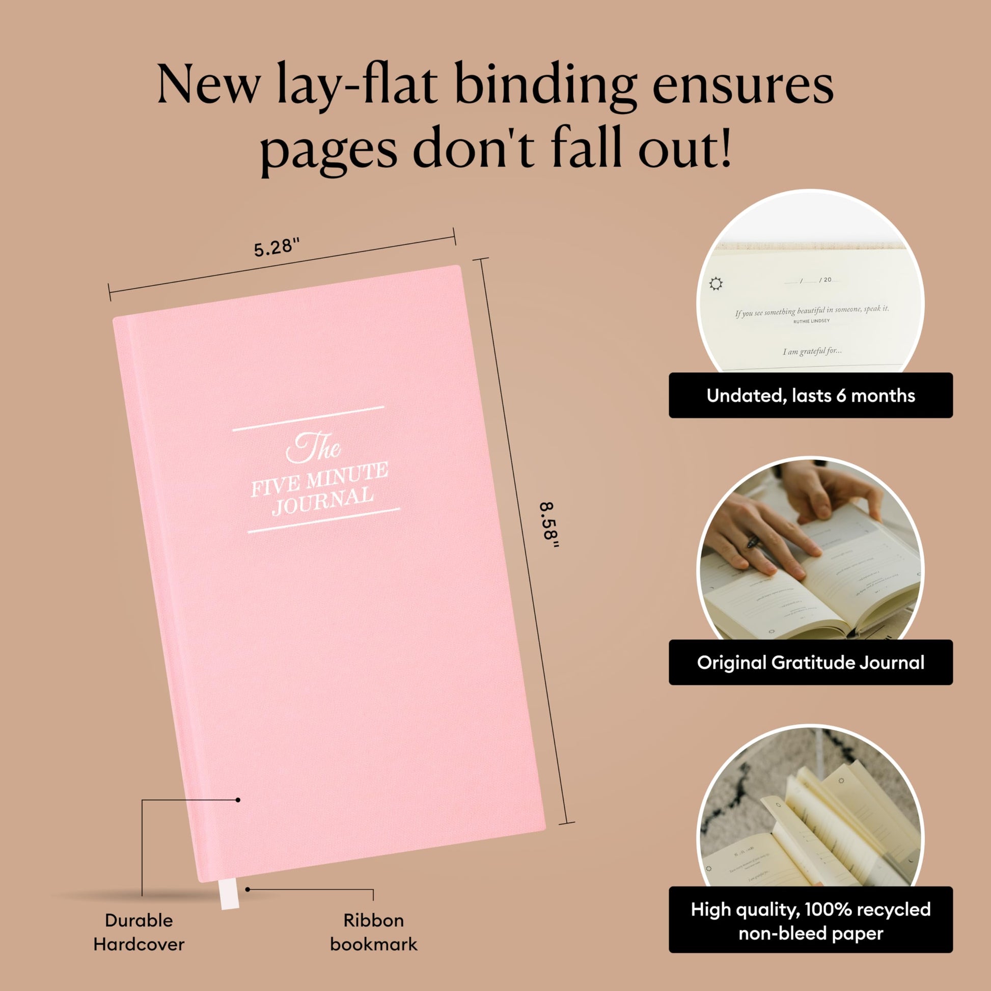 Intelligent Change The Five Minute Journal - Original Daily Gratitude Journal 2025 for Happiness, Mindfulness & Reflection - Daily Affirmations - Undated Planner Gifts for Women & Men jlhbookstore.store