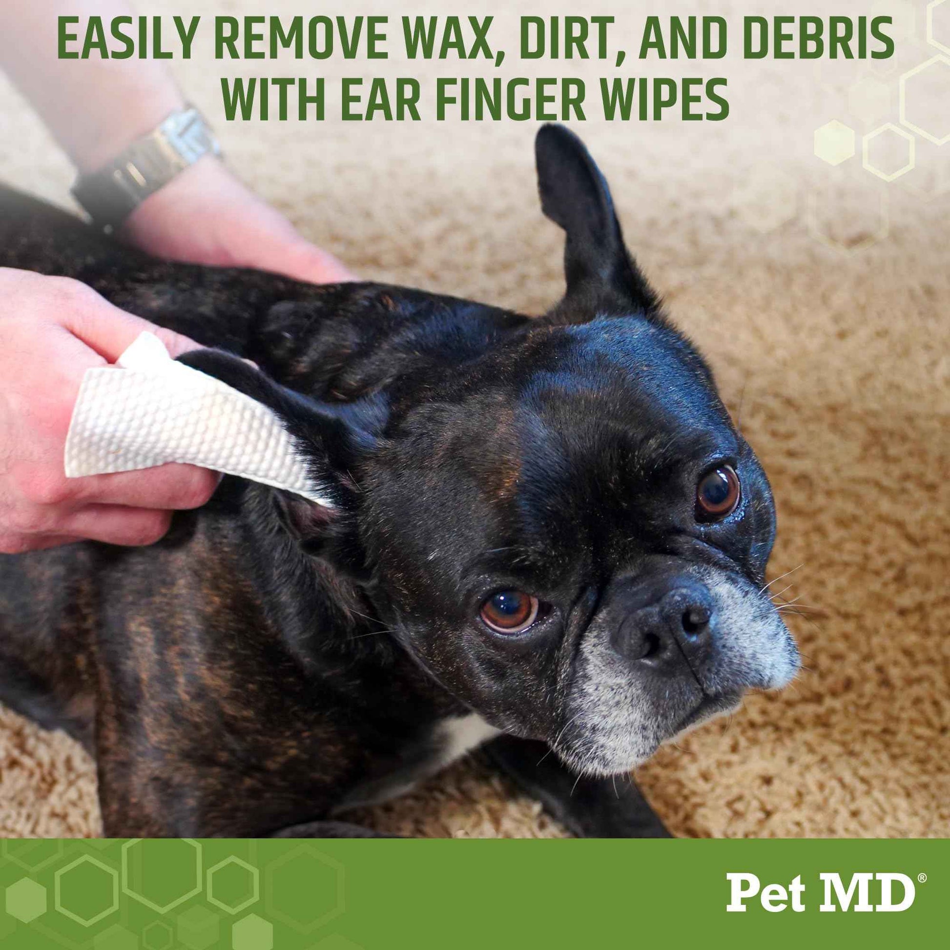 Pet MD - Dog Ear Cleaner Wipes - Otic Cleanser for Dogs to Stop Ear Itching, and Infections with Aloe and Eucalyptus - 100 Count
