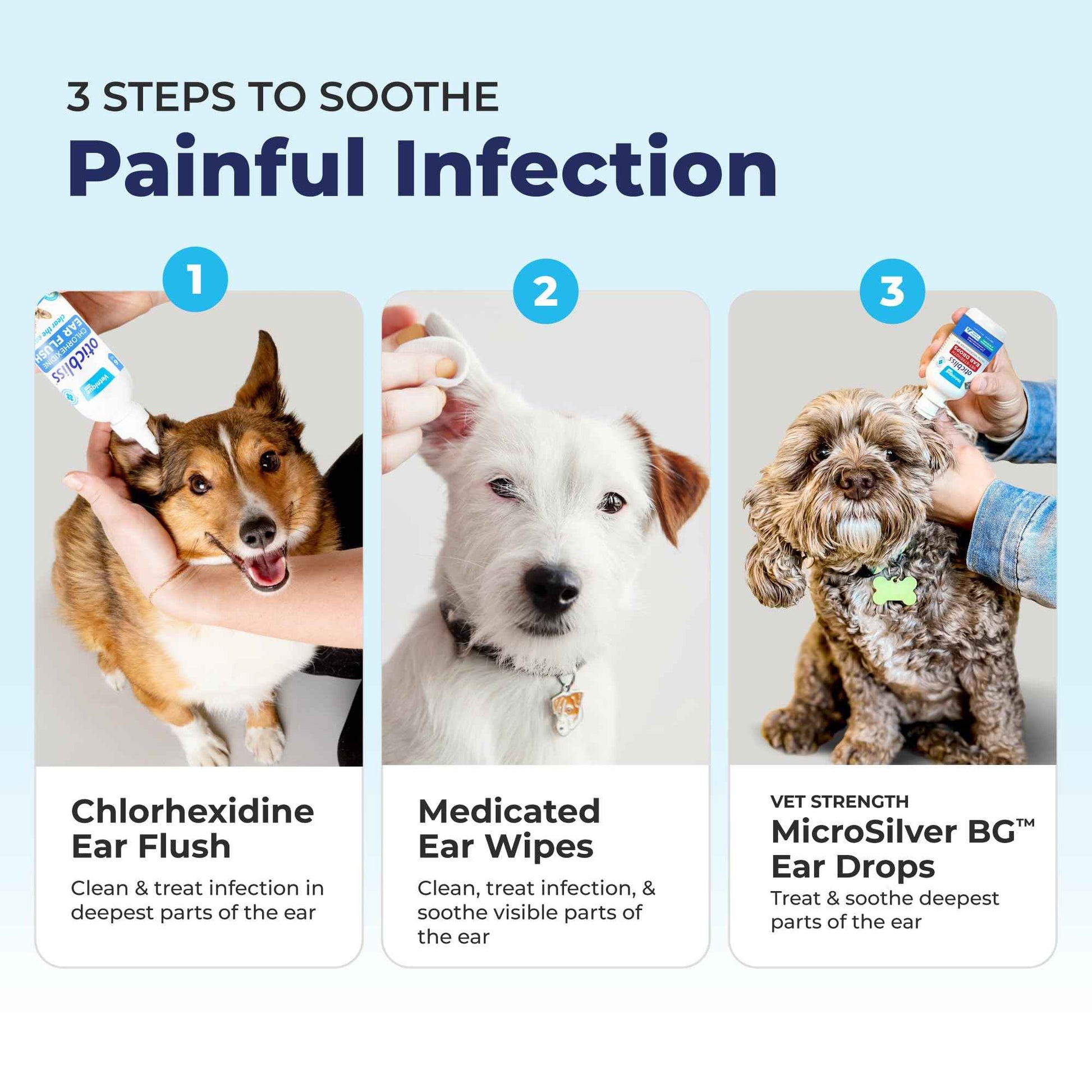 Vetnique Oticbliss Cat & Dog Ear Wipes - Dog Ear Infection Treatment or Dog Ear Cleaner Wipes for Dirty, Waxy, Smelly Dog Ears, Odor Control with Aloe Vera & Salicylic Acid (Finger Mitt Ear Wipes)