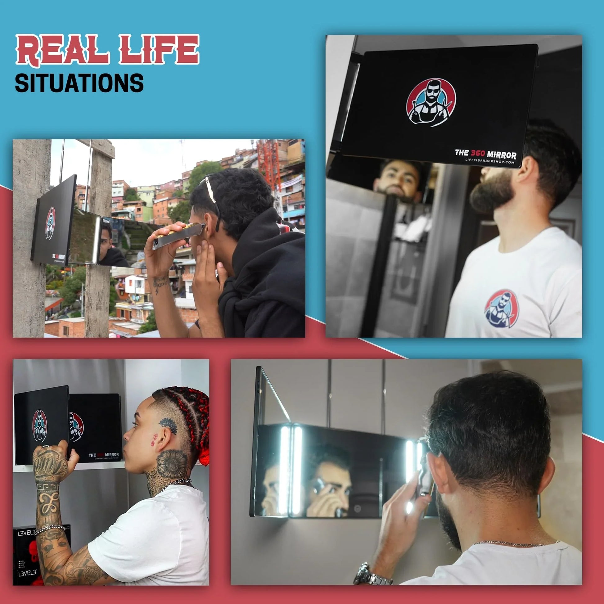 The 360 Mirror - 3 Way Mirror for Self Hair Cutting - Adjustable Trifold Barber Miror to Cut Your Own Hair - Tri Fold Self Haircut System for Men and Women Braiding - Three Sided Miror for Haircuts - Jlhbookstore.store