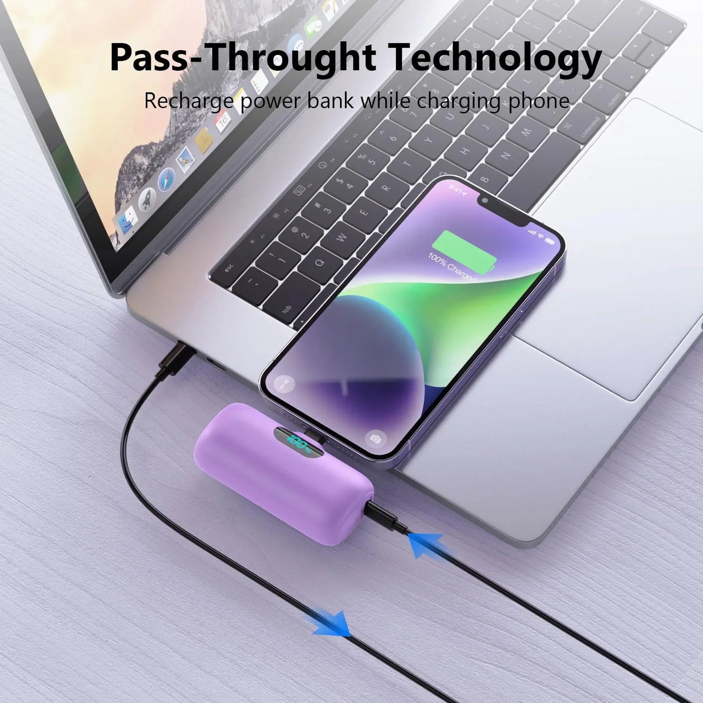 Mini Portable Charger for iPhone,Upgraded 5000mAh PD Fast Charging Battery Pack,LCD Display Cute Power Bank Portable Phone Charger for iPhone 14/14 Pro Max/13/13 Pro/12 Pro/11/XS/XR/X/8/7/6-Black - Jlhbookstore.store