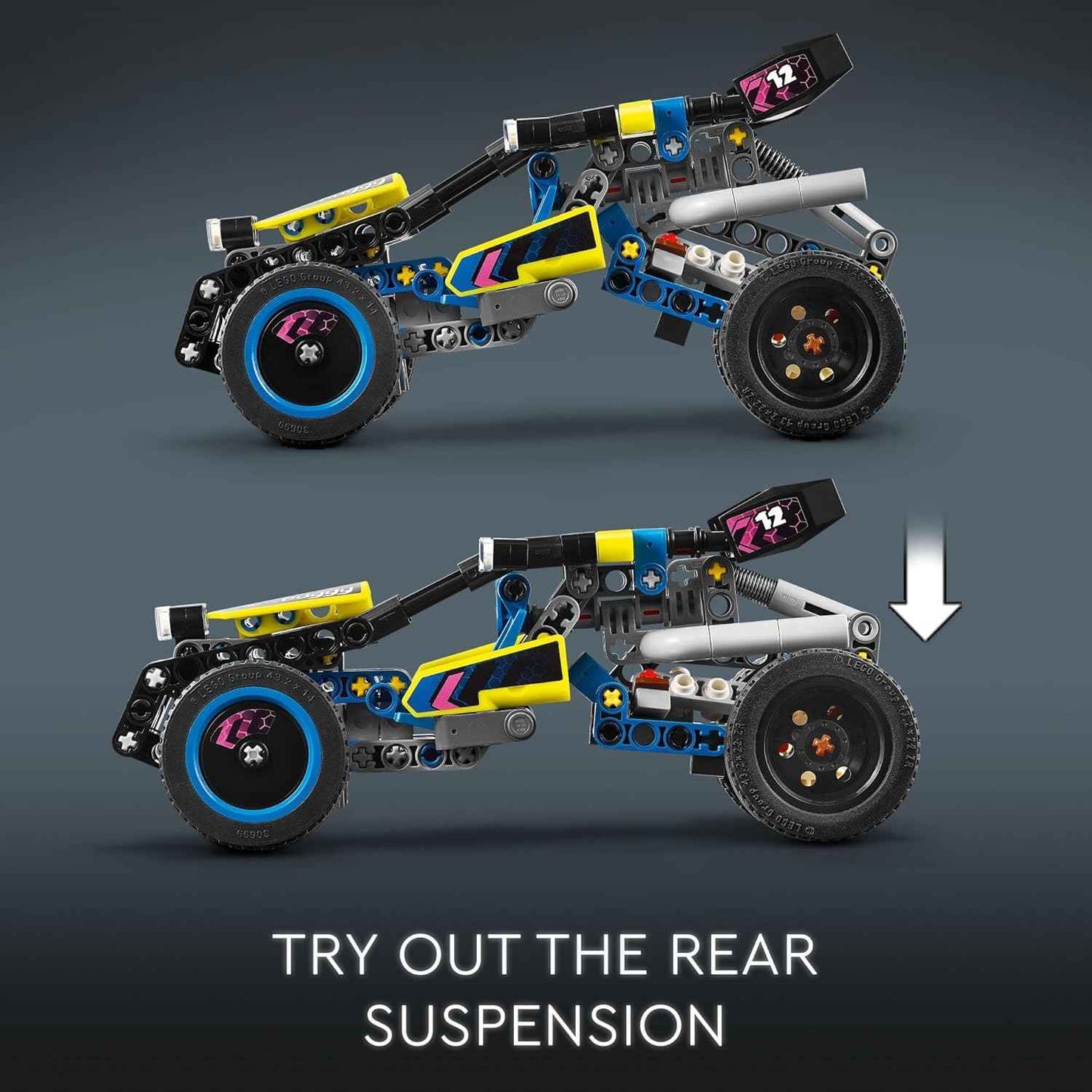 LEGO Technic Off-Road Race Buggy Buildable Car Toy, Cool Toy for 8 Year Old Boys, Girls and Kids who Love Rally Contests, Race Car Featuring Moving 4-Cylinder Engine and Working Suspension, 42164