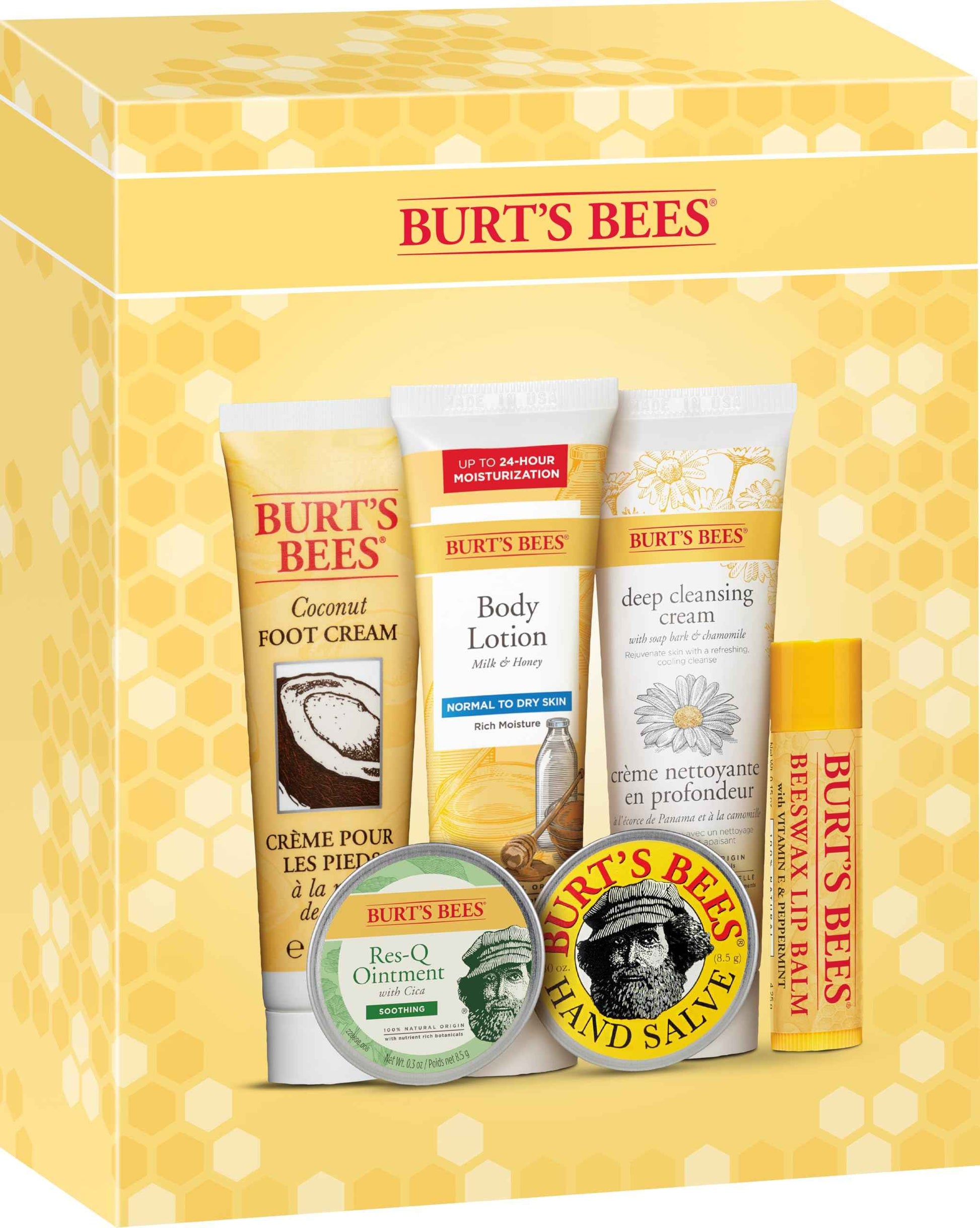Burt's Bees Christmas Gifts, 3 Body Skincare Stocking Stuffers, Hand Repair Set, 3 Hand Creams plus Gloves - Almond Milk Hand Cream, Lemon Butter Cuticle Cream, Shea Butter Hand Repair Cream