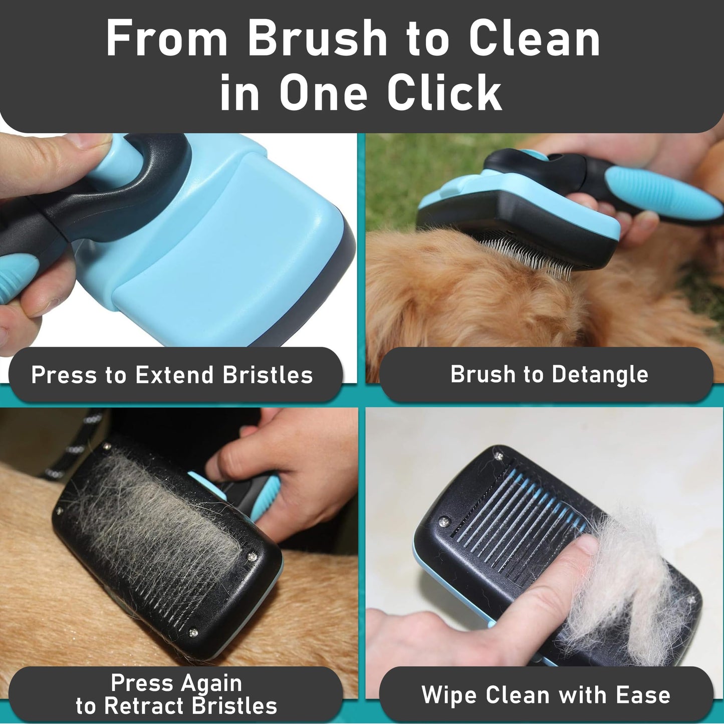 Maxpower Planet Pet Grooming Brush - Double Sided Shedding and Dematting Undercoat Rake Comb for Dogs and Cats,Extra Wide (B1 - Rake, Gloves & Comb, Large) jlhbookstore.store