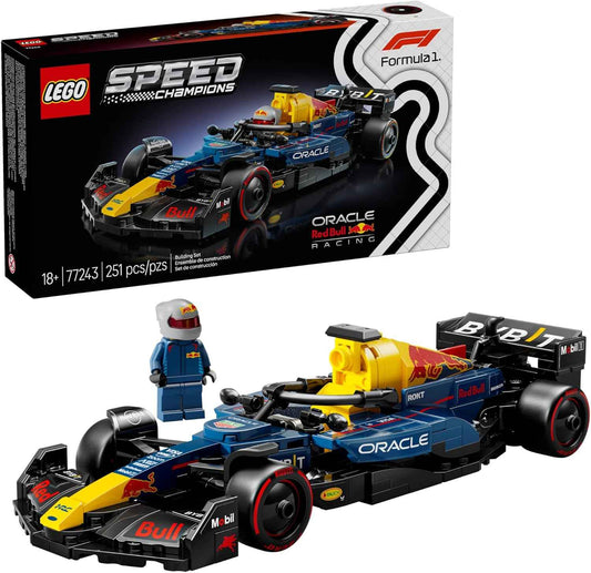 LEGO Speed Champions Oracle Red Bull Racing RB20 F1 Race Car Model Kits - Building Set for Adults, Ages 18+ with Realistic Features - Red Bull DIY Crafts for Display - Gift Idea for F1 Fans - 77243