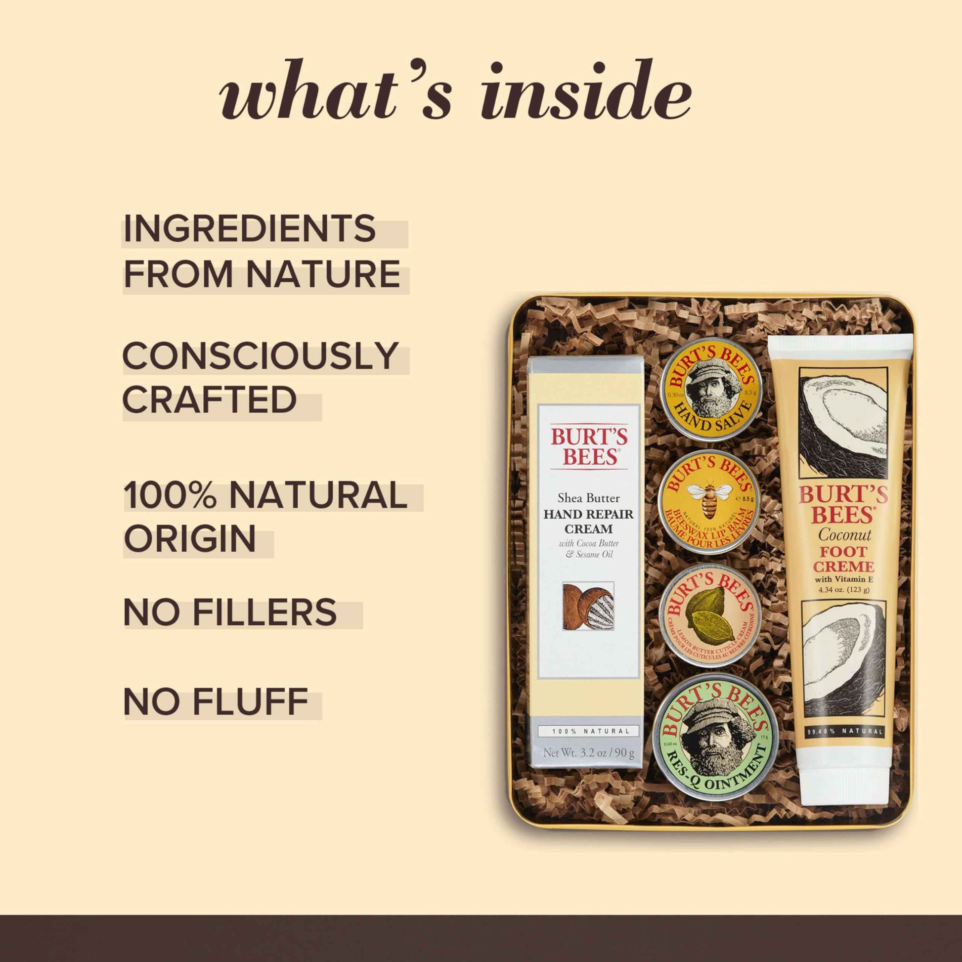 Burt's Bees Christmas Gifts, 3 Body Skincare Stocking Stuffers, Hand Repair Set, 3 Hand Creams plus Gloves - Almond Milk Hand Cream, Lemon Butter Cuticle Cream, Shea Butter Hand Repair Cream