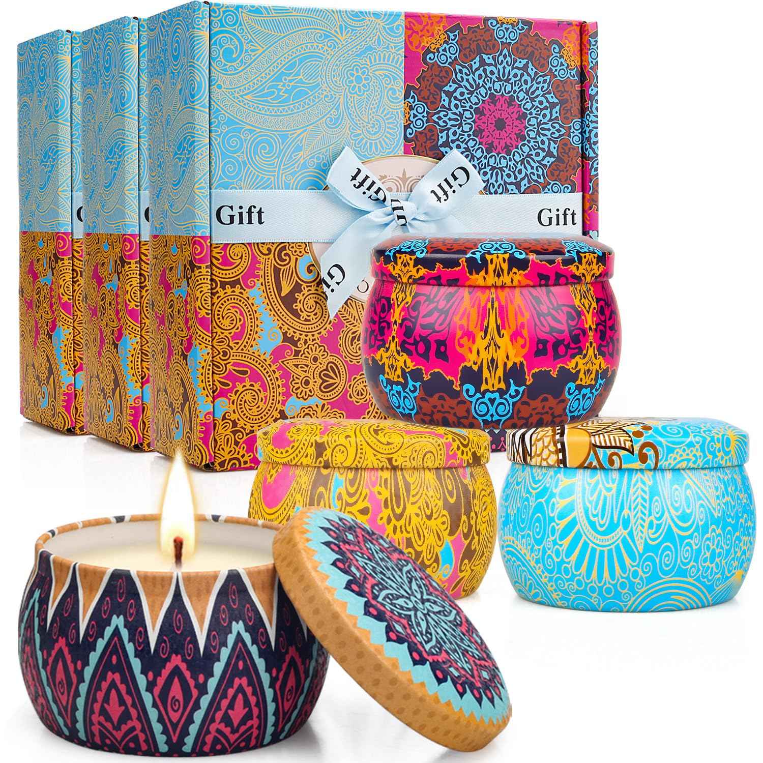 Scented Candles Gift Set,12 Pack Candles for Home Scented, 300 Hour Long Lasting Soy Wax Aromatherapy Candle Set, Birthday Gifts for Women with Gift Box