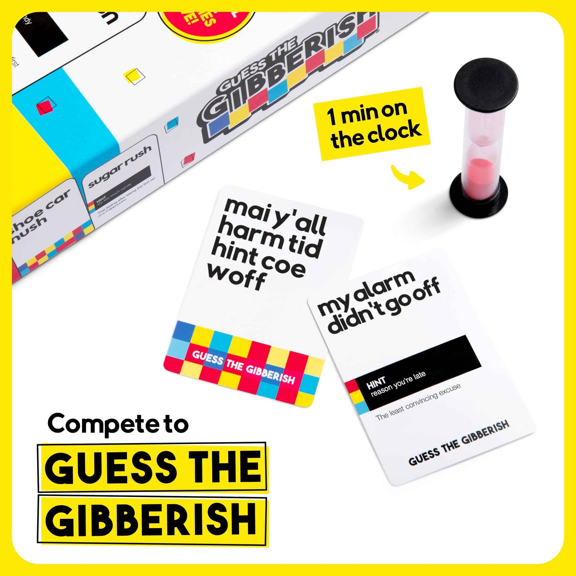 Guess The Gibberish Card Game for Families by Relatable, From The Creators of Incohereant, Fun Kids Games for Kids 12+ Includes 400 Cards & Sand Timer, Perfect Stocking Stuffers, & Christmas Games