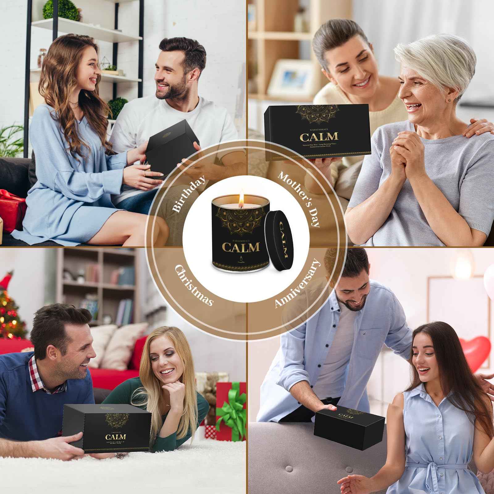 WarmEmbrace Lavender Scented Candles, 9 Oz Jar Candles for Home, Office, Meditation, Yoga, Candles for Women & Men, Birthday, Christmas, Valentine's Day Present, Elegant Decorative Accent