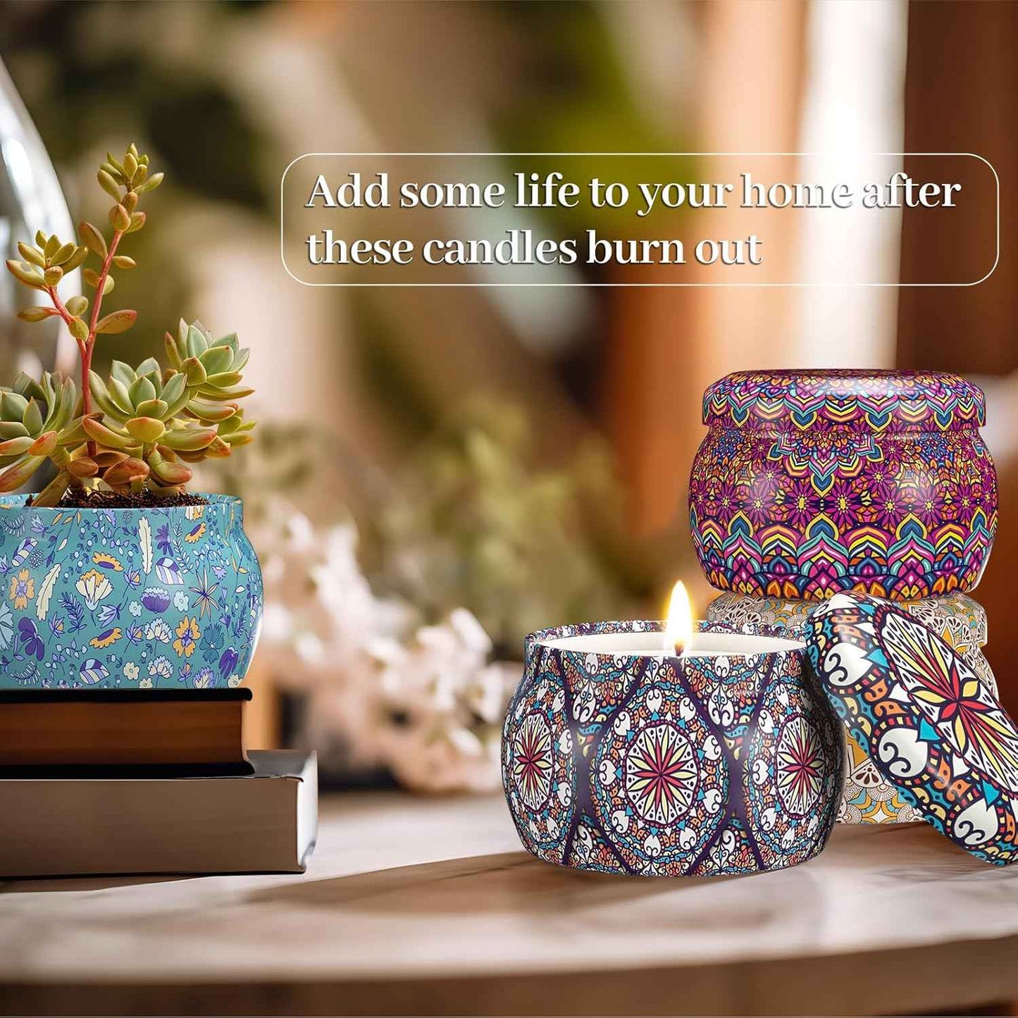 TranquilBliss Scented Candle Set, 4 Pack Soy Wax Candles, 120H Burn Time, Ideal Gifts for Women, Birthday Presents