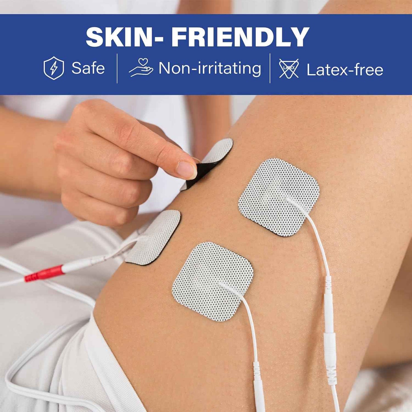 LotFancy TENS Unit Electrode Pads, 40PCS 2"x2" TENS Unit Pads for EMS Muscle Stimulator Electrotherapy, Self-Adhesive TENS Pads Replacement, Reusable and Latex-Free