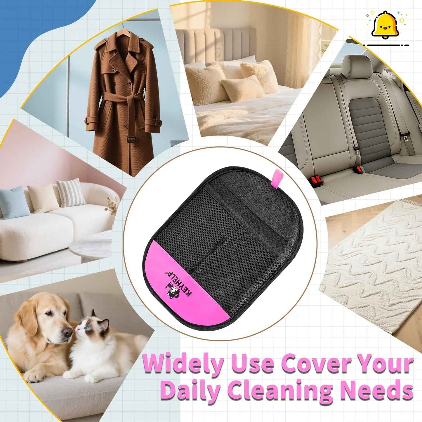 Pet Hair Removal Glove for Dogs & Cats, Newly Upgraded Reusable Electrostatic Pet Hair Gloves, Pet Hair Remover Tool for Clothing, Couch, Carpet, Car Seat