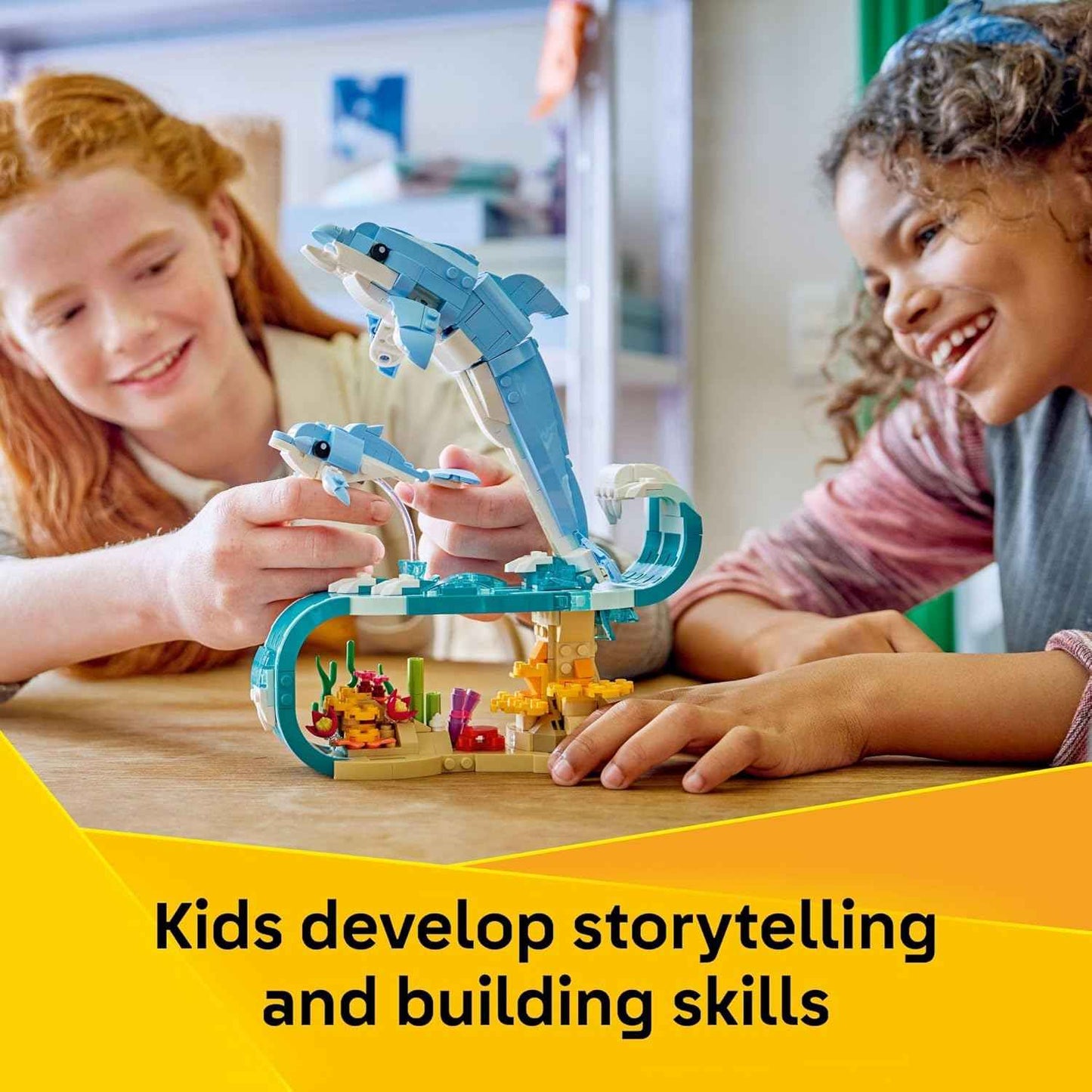 LEGO Creator 3 in 1 Sea Animals: Beautiful Dolphins Building Toy for Girls, Boys, & Kids, Ages 8+ - Build a Dolphin, Seahorse, or Crab Animal Figure - Gift Idea for Birthdays - 31385