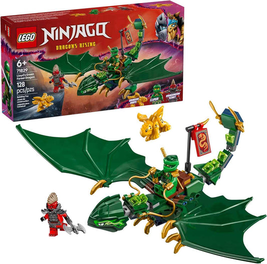 LEGO NINJAGO Lloyd's Green Forest Dragon Toy - Pretend Play Building Toy for Boys and Girls, Ages 6+ - Birthday Gift for Kids - Dragon Figurine with 2 Minifigures for Kids - 71829