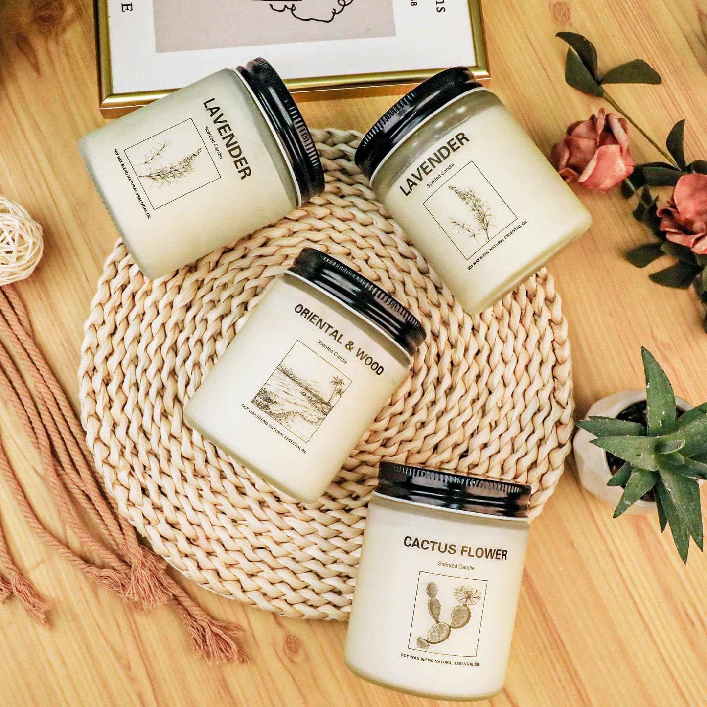 Lavender Candle Gift Set, 4 Pack Soy Wax Scented Candles for Home – Lavender, Sage & Ponderosa Pine – Aromatherapy Candles for Relaxation, Stress Relief & Christmas Gifts for Women