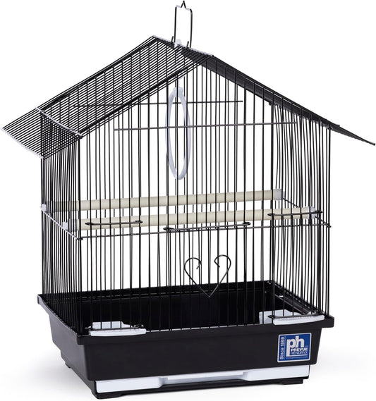 Prevue Pet Products Parakeet Manor Bird Cage with Handle for Home or Travel, Black