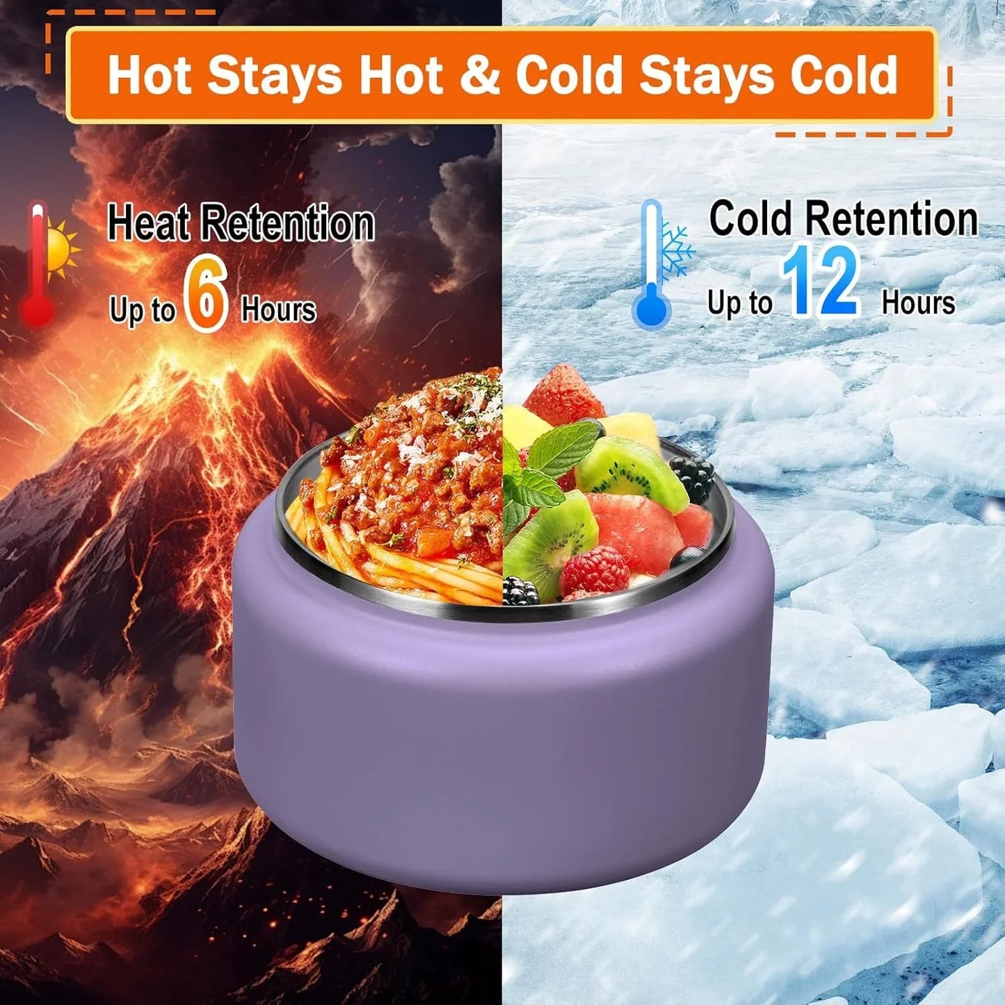 13.5oz Kids Jar for Hot Food, Insulated Vacuum Food Jar with Buckle Lid, Stainless Steel Wide Mouth Leak Proof Insulated Lunch Container for School Picnic Travel, Blue - Jlhbookstore.store