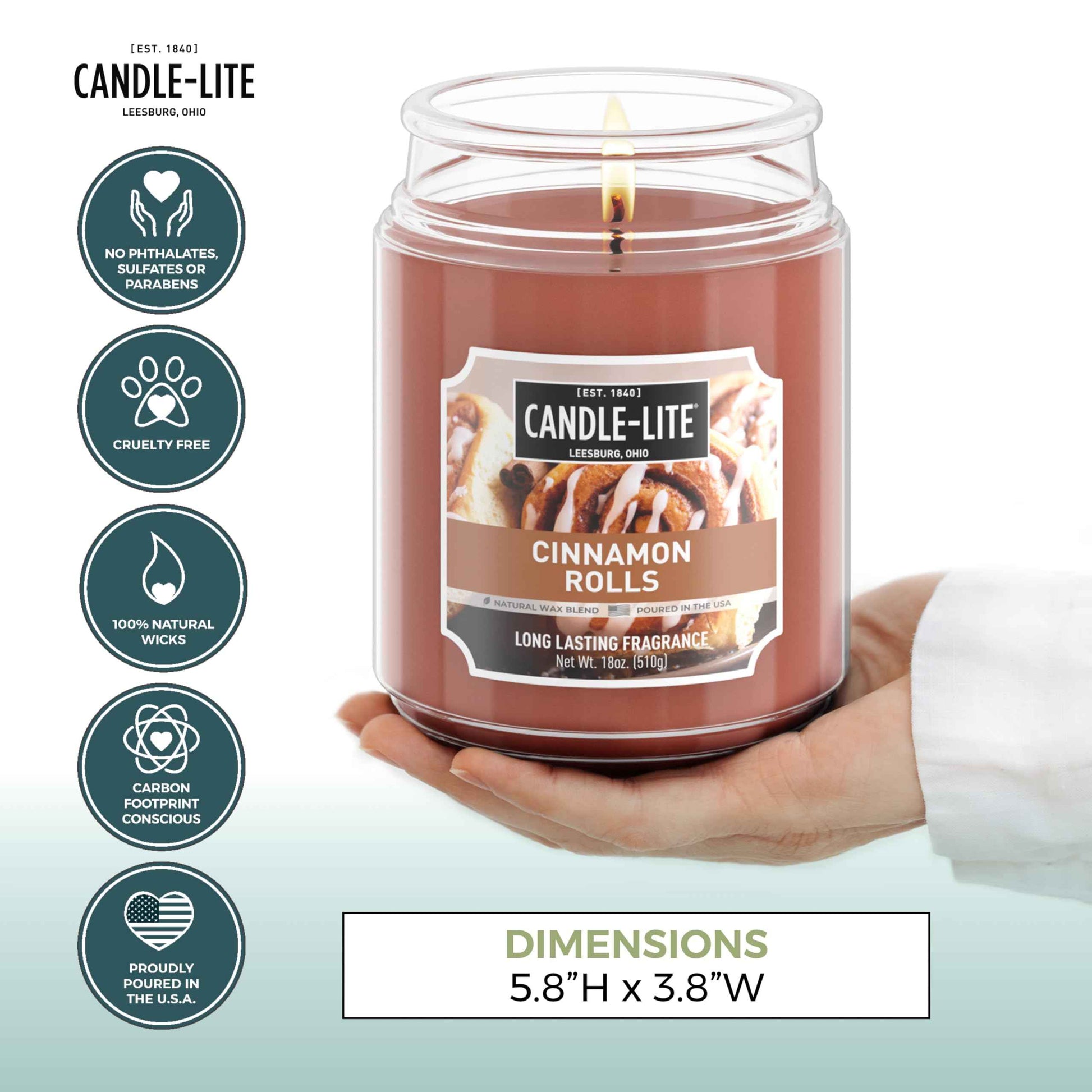 Candle-lite Fall Scented Candles, Creamy Vanilla Swirl, 18 oz Jar, Proudly Poured in The USA, Aromatherapy Candle, Single-Wick with 110 Hours of Burn Time, Perfect for Creating a Relaxing Ambiance