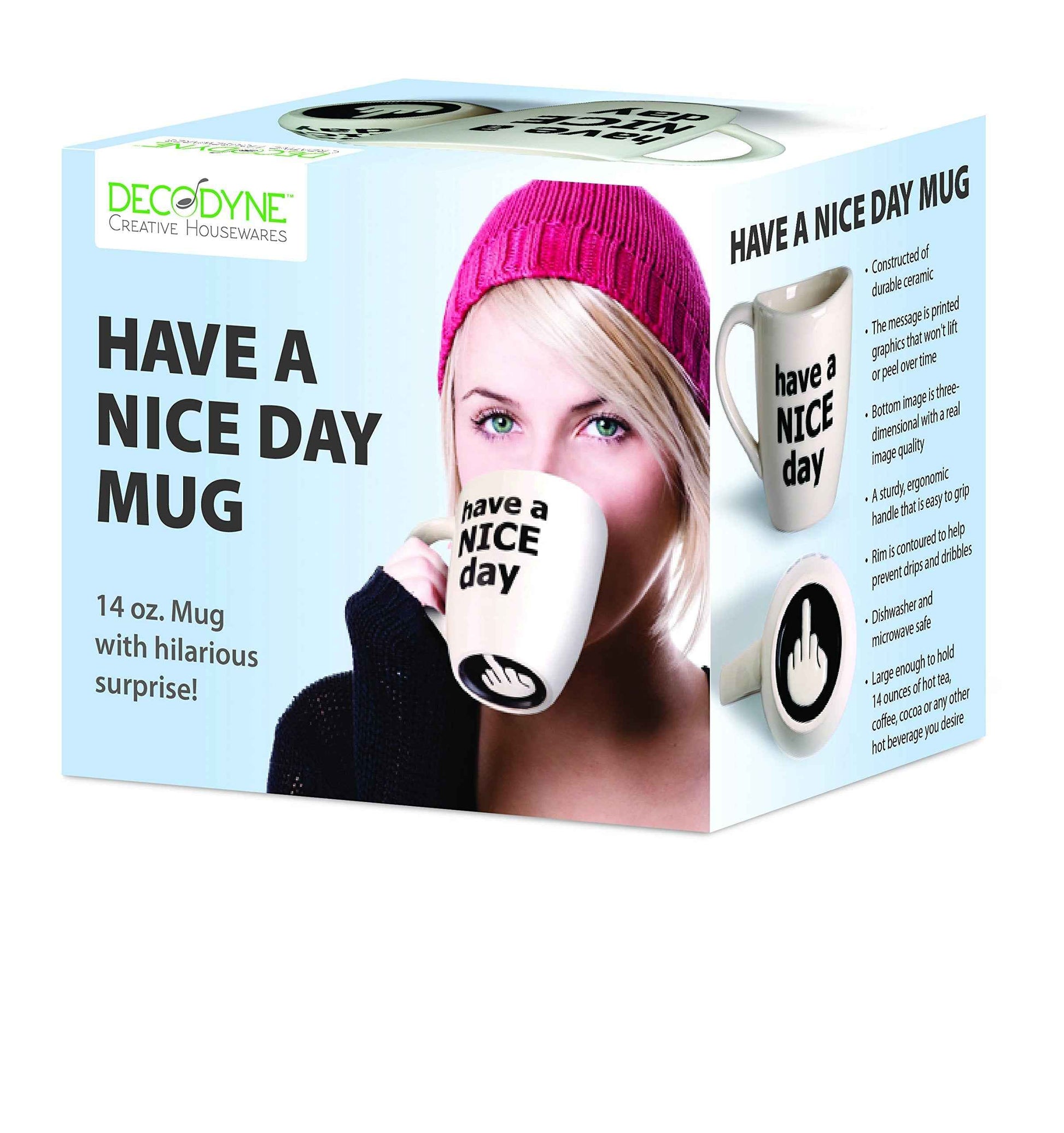 Decodyne Funny Coffee Mug, Gag White Elephant Gifts for Adults and Coworkers - Perfect for Bachelorette Parties, Christmas, and Novelty Gifts, 14 Ounce (Black)