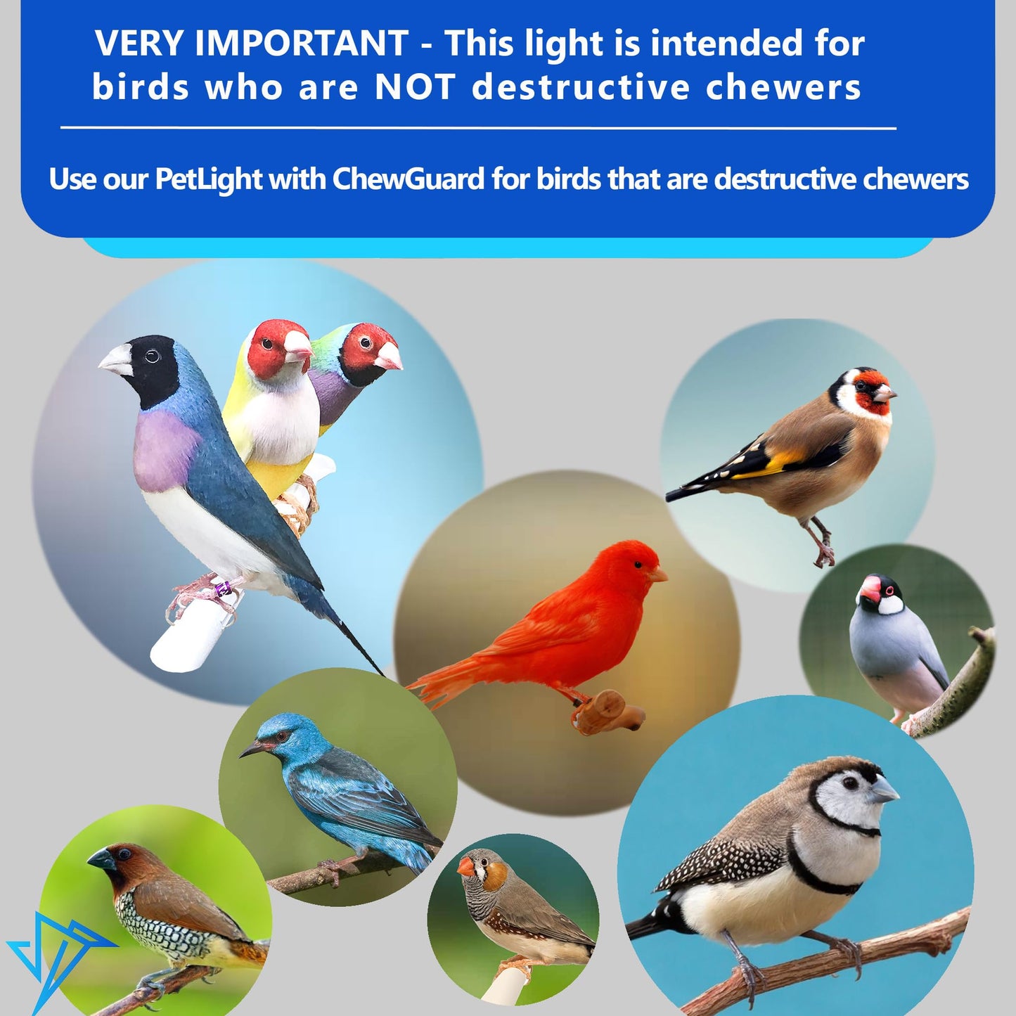 HappyBird Lighting Bird Cage Light with Chew Guard - Full Spectrum LED Pet Light - Simulates Natural Environment - Safe for Hookbill Birds – Easy to Install - (18" Long)