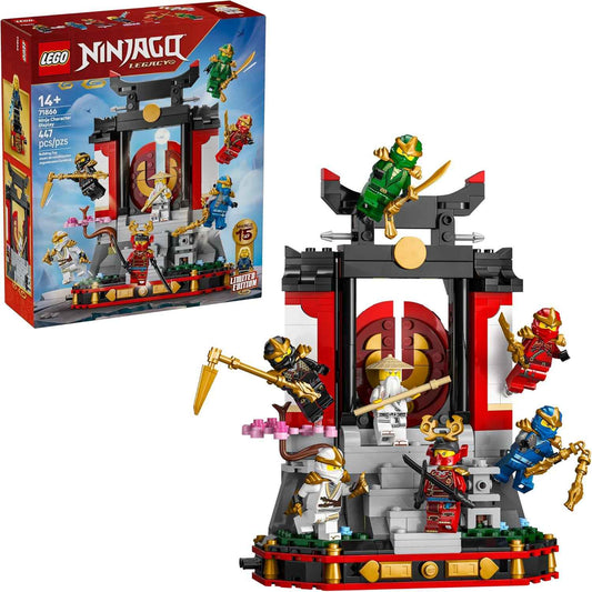LEGO NINJAGO Ninja Character Display 15th Anniversary Building Toy for Kids, Ages 14+ - Ninja Playset W/Elemental Master of Lightning + 7 Minifigures - Gift Idea for Teen Boys & Girls - 71866