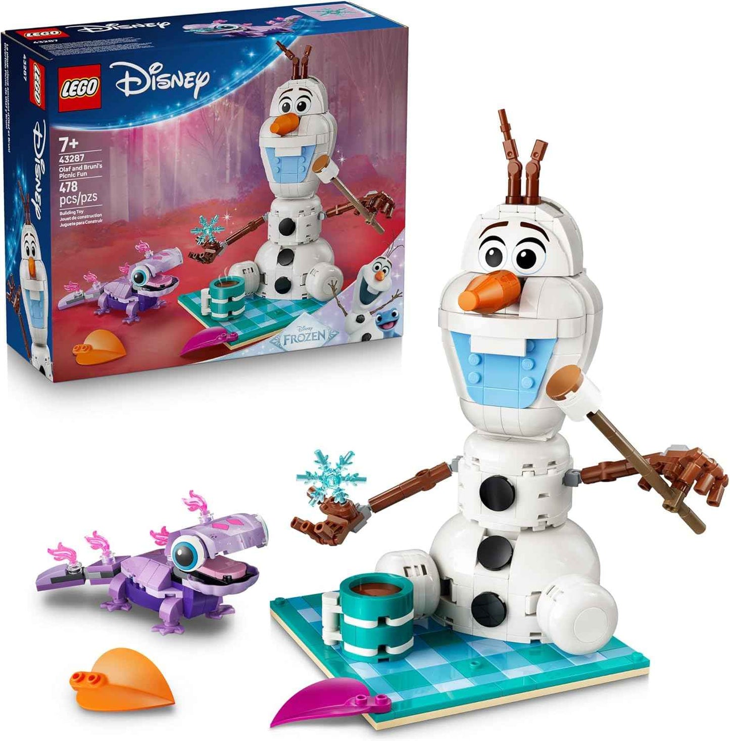 LEGO Disney Frozen Olaf and Bruni’s Picnic Fun Building Toy - Frozen Toys for Girls & Boys, Ages 7+ - Disney Gifts for Kids & Fans - 43287