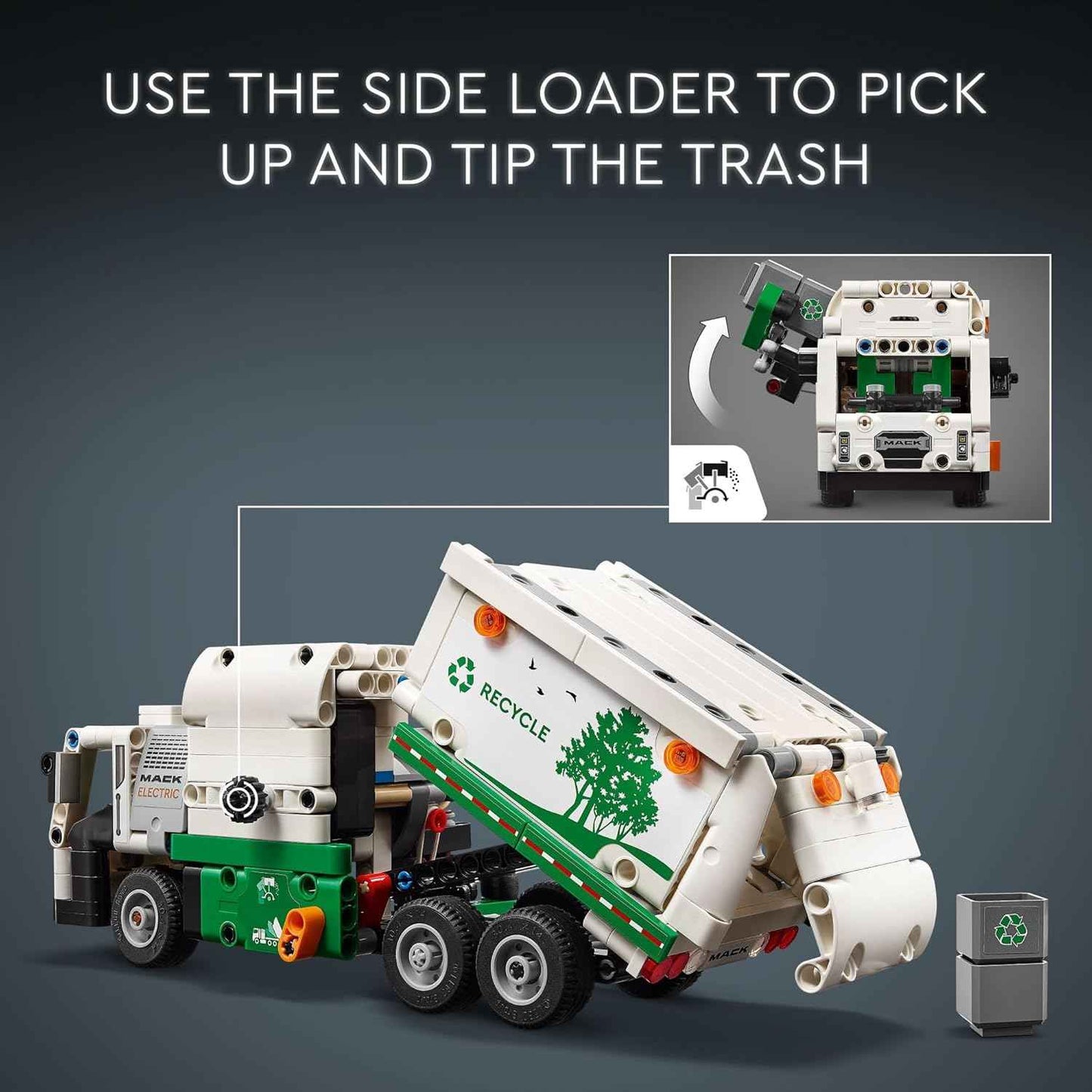 LEGO Technic Mack LR Electric Garbage Truck Toy, Buildable Kids Truck for Pretend Play, Great Gift for Boys, Girls and Kids Ages 8 and Up who Love Recycling Toys and Vehicles, 42167
