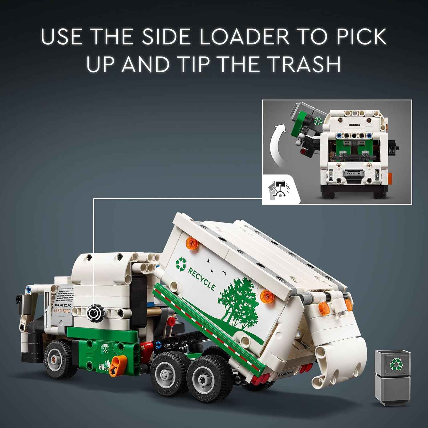 LEGO Technic Mack LR Electric Garbage Truck Toy, Buildable Kids Truck for Pretend Play, Great Gift for Boys, Girls and Kids Ages 8 and Up who Love Recycling Toys and Vehicles, 42167