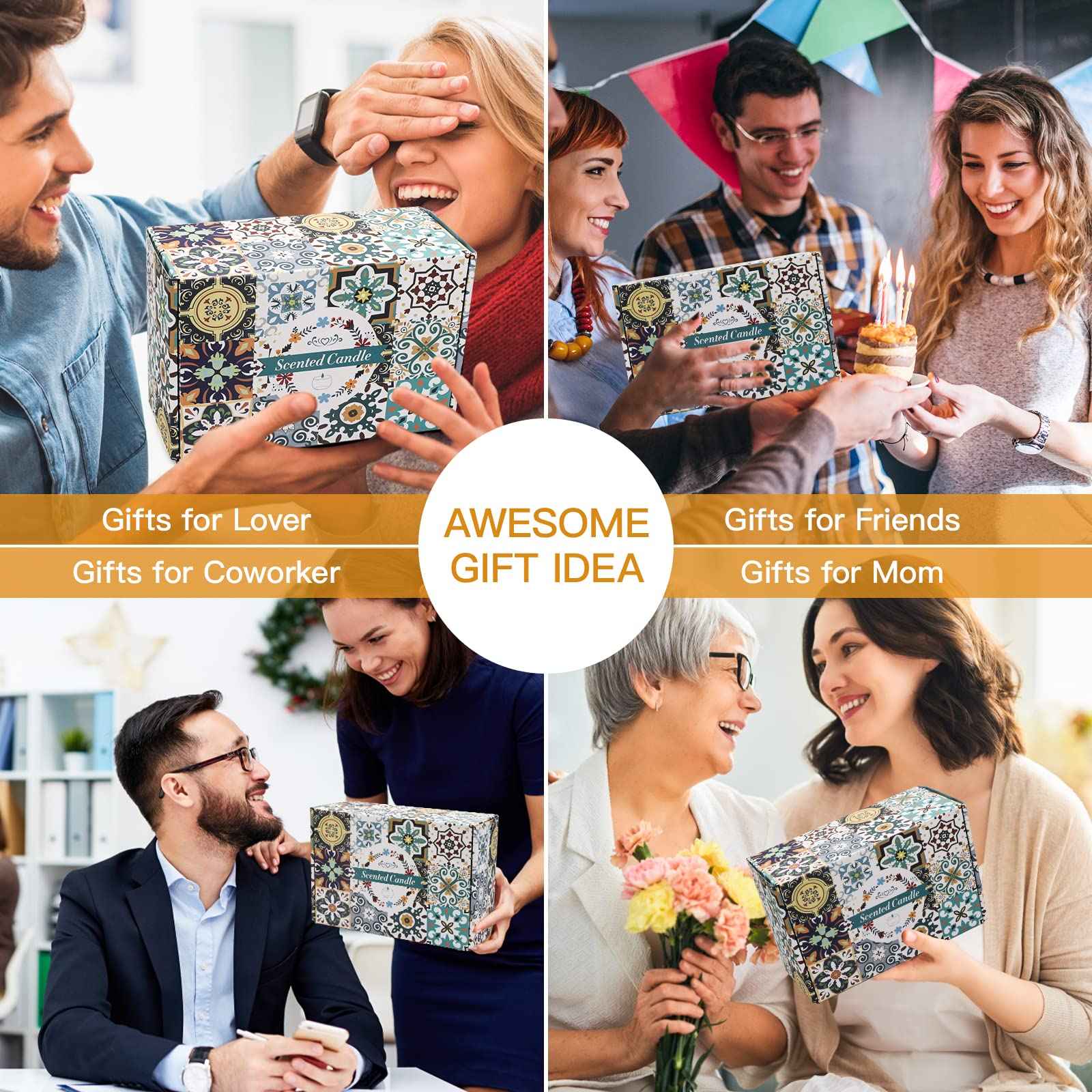 Scented Candles Gift Set,12 Pack Candles for Home Scented, 300 Hour Long Lasting Soy Wax Aromatherapy Candle Set, Birthday Gifts for Women with Gift Box