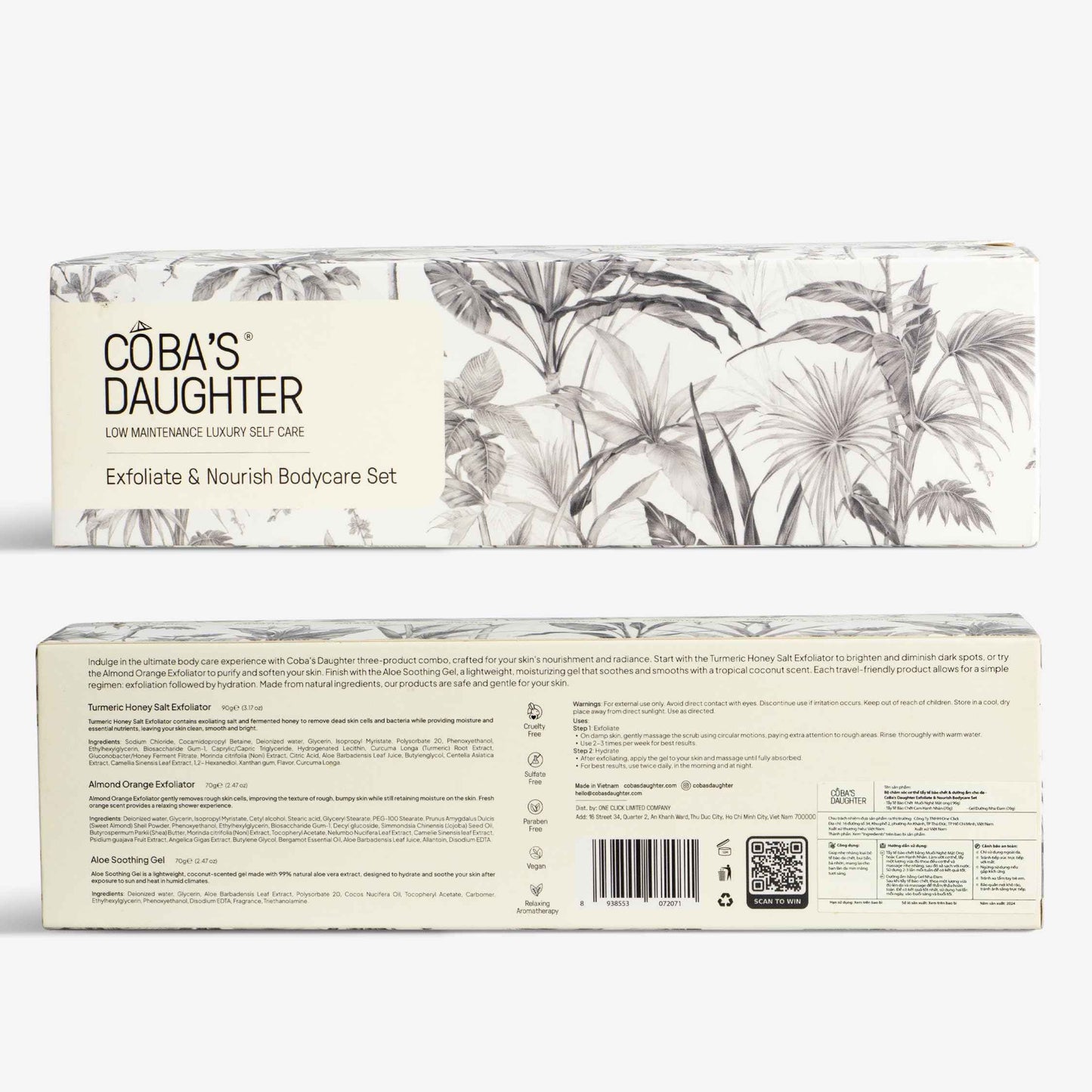 COBA’S DAUGHTER Christmas Gift for Women - Bath & Body Care Gift Basket, 7-Piece Spa Inspired Set with Body Wash, Bubble Bath & Travel Minis - Perfect Birthday Gift, Self-Care Spa Set