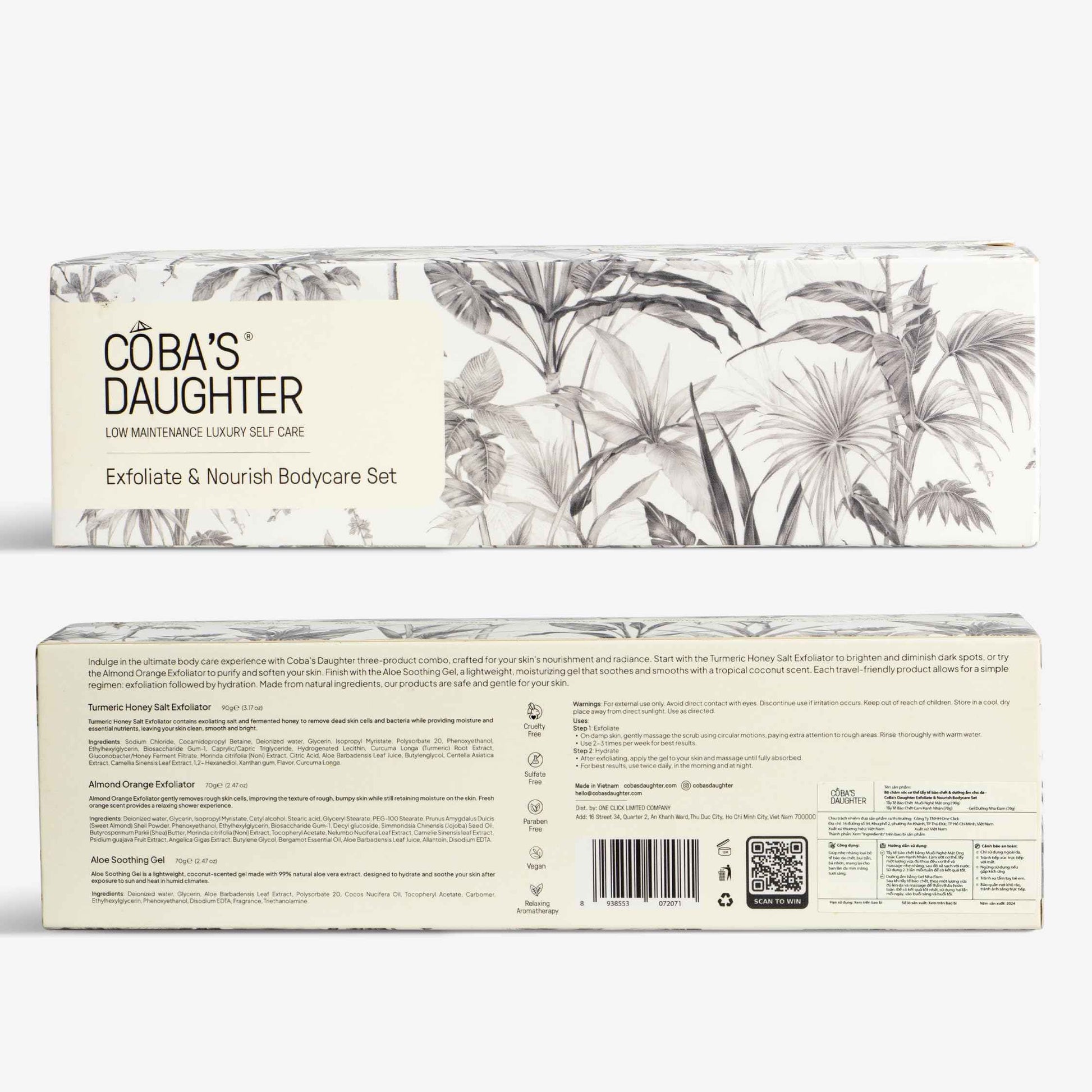 COBA’S DAUGHTER Christmas Gift for Women - Bath & Body Care Gift Basket, 7-Piece Spa Inspired Set with Body Wash, Bubble Bath & Travel Minis - Perfect Birthday Gift, Self-Care Spa Set