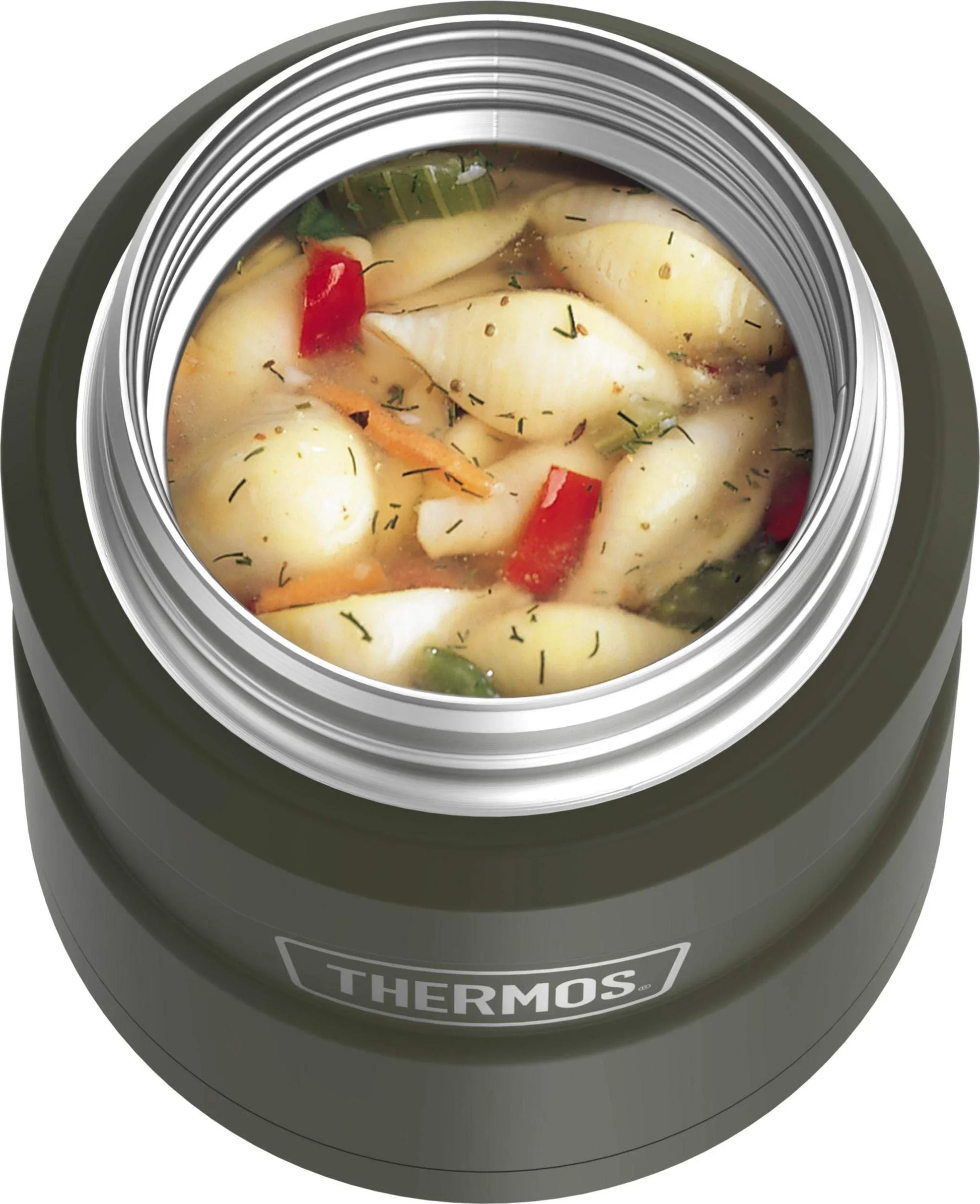 THERMOS Stainless King Vacuum-Insulated Food Jar with Spoon, 16 Ounce, Army Green - Jlhbookstore.store