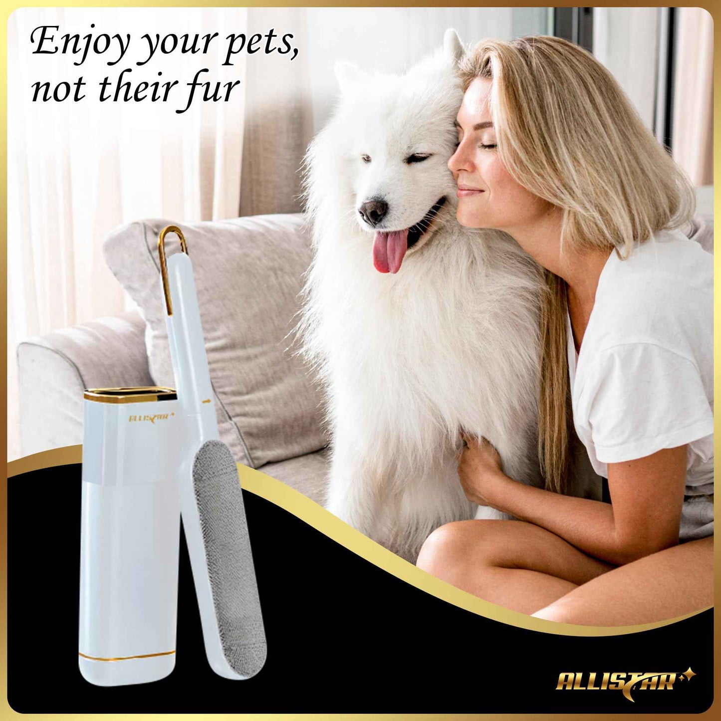 Pet Hair Remover, Lint Remover, Lint Brush for Clothes, Furniture, Carpets, Car Seats. Cat Hair Remover. Dog Hair Remover Laundry. Double-Sided. Reusable. Self-Cleaning Base. ALLISTAR (Forest Green)