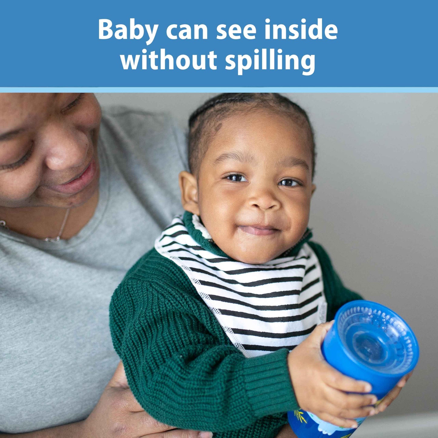 Dr. Brown's Polypropylene (PP) Milestones Cheers 360 Sippy Training Cups for Babies and Toddlers - Blue/Green - 10oz - 2-Pack - 9m+