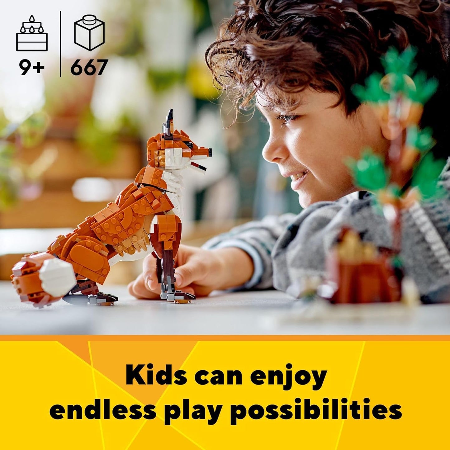 LEGO Creator 3 in 1 Forest Animals Red Fox Toys - Building Toys for Kids, Boys & Girls, Ages 9+ - W/ 3 Building Options into Fox, Owl, or Squirrel - Gift for Christmas - 31154