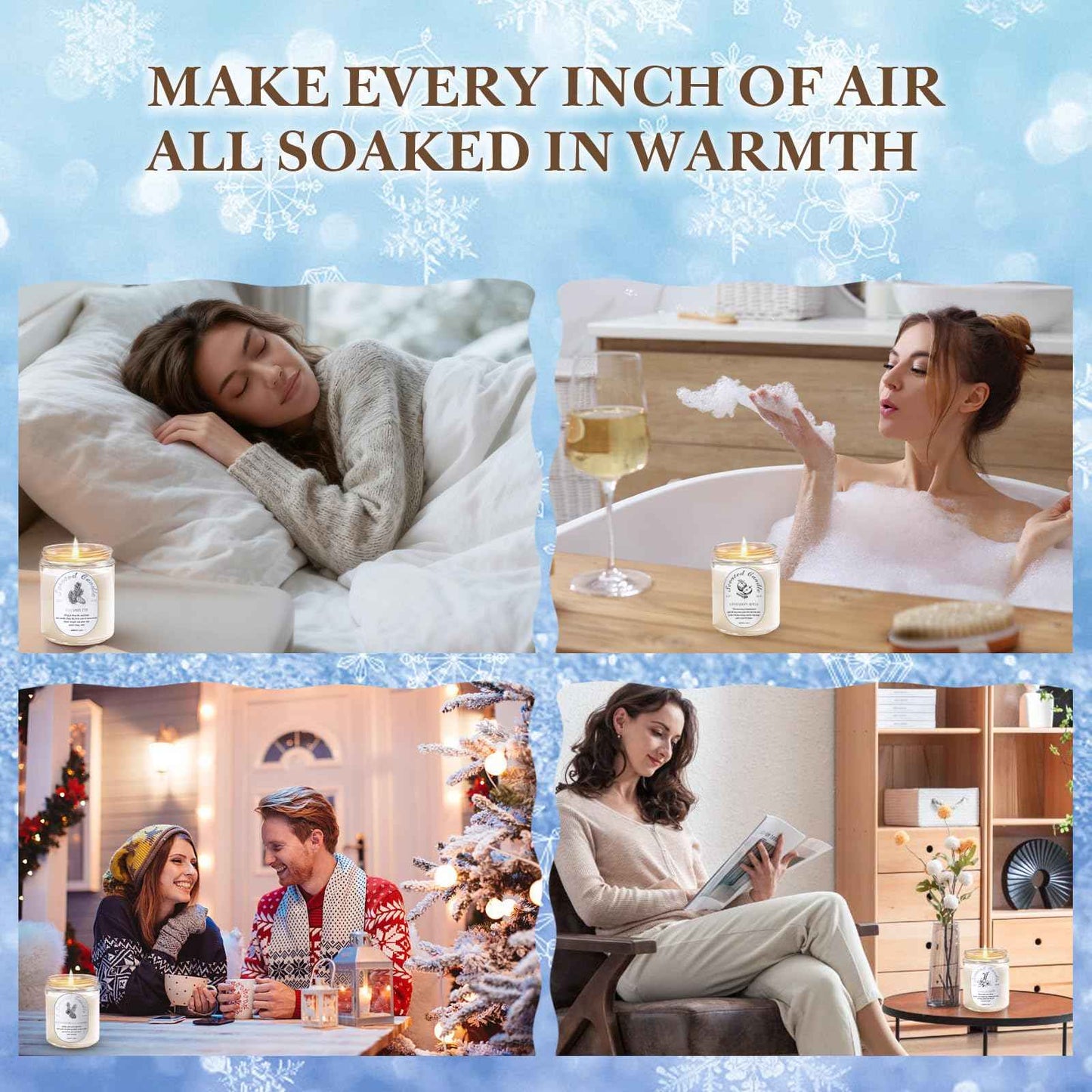 Lavender Candle Gift Set, 4 Pack Soy Wax Scented Candles for Home – Lavender, Sage & Ponderosa Pine – Aromatherapy Candles for Relaxation, Stress Relief & Christmas Gifts for Women