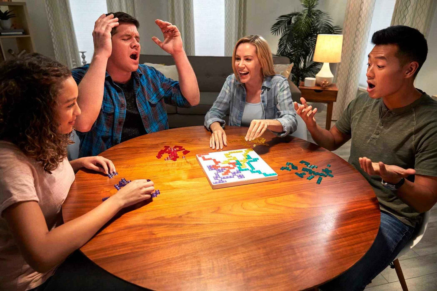 Mattel Games Blokus XL Board Games for Family Night, Brain Games for 2 to 4 Players, Oversized Board and Pieces (Amazon Exclusive)