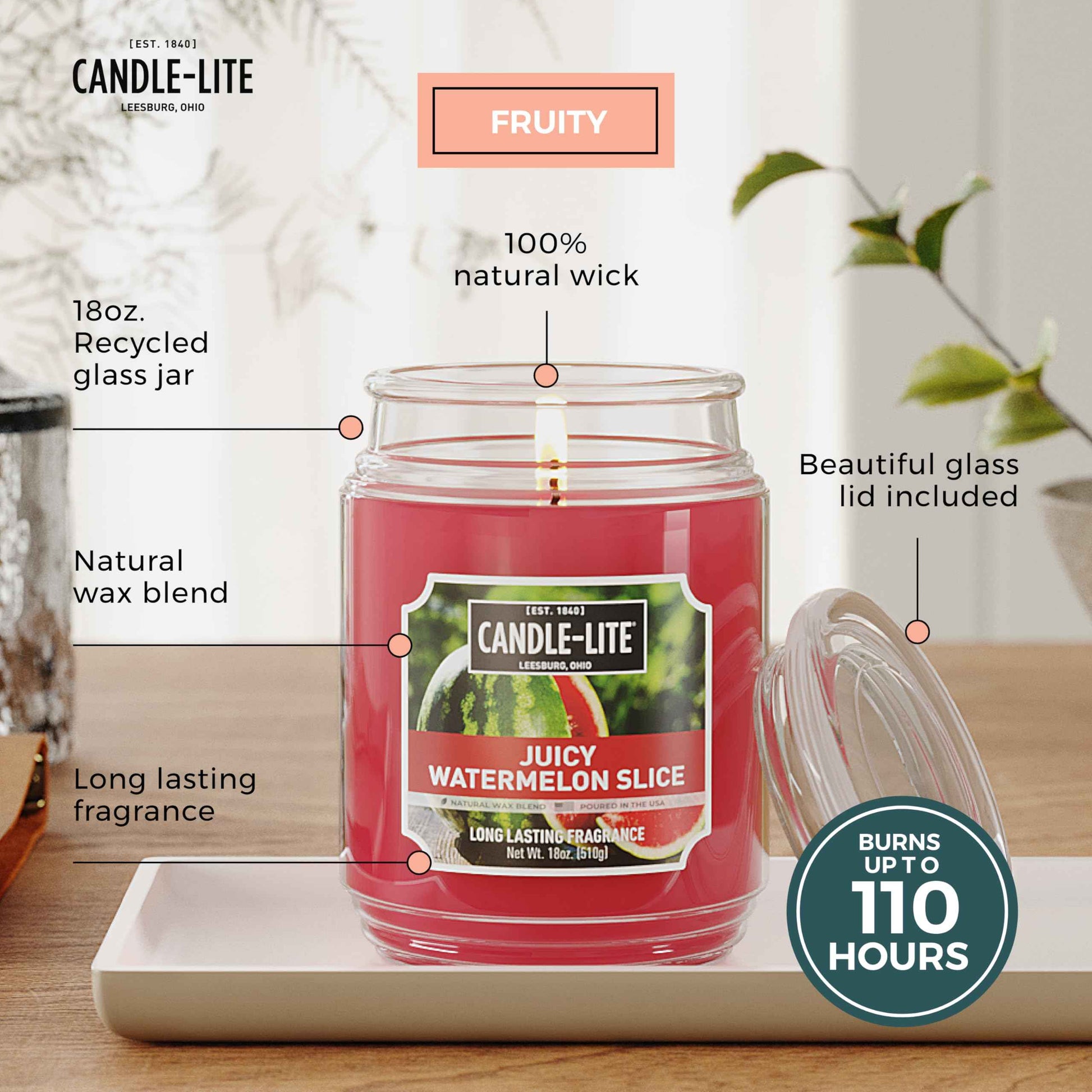 Candle-lite Fall Scented Candles, Creamy Vanilla Swirl, 18 oz Jar, Proudly Poured in The USA, Aromatherapy Candle, Single-Wick with 110 Hours of Burn Time, Perfect for Creating a Relaxing Ambiance