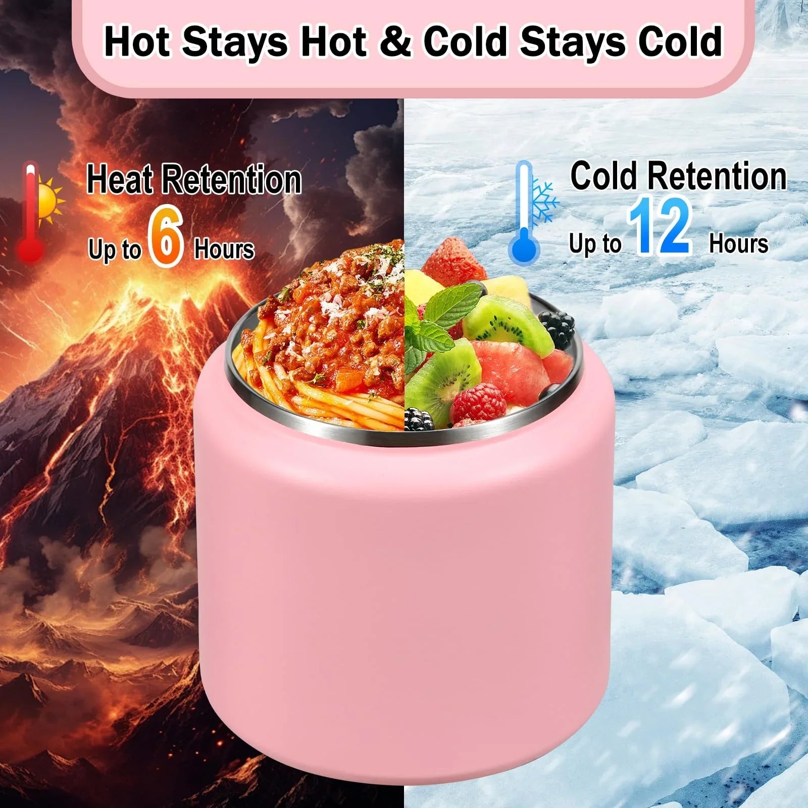 13.5oz Kids Jar for Hot Food, Insulated Vacuum Food Jar with Buckle Lid, Stainless Steel Wide Mouth Leak Proof Insulated Lunch Container for School Picnic Travel, Blue jlhbookstore.store