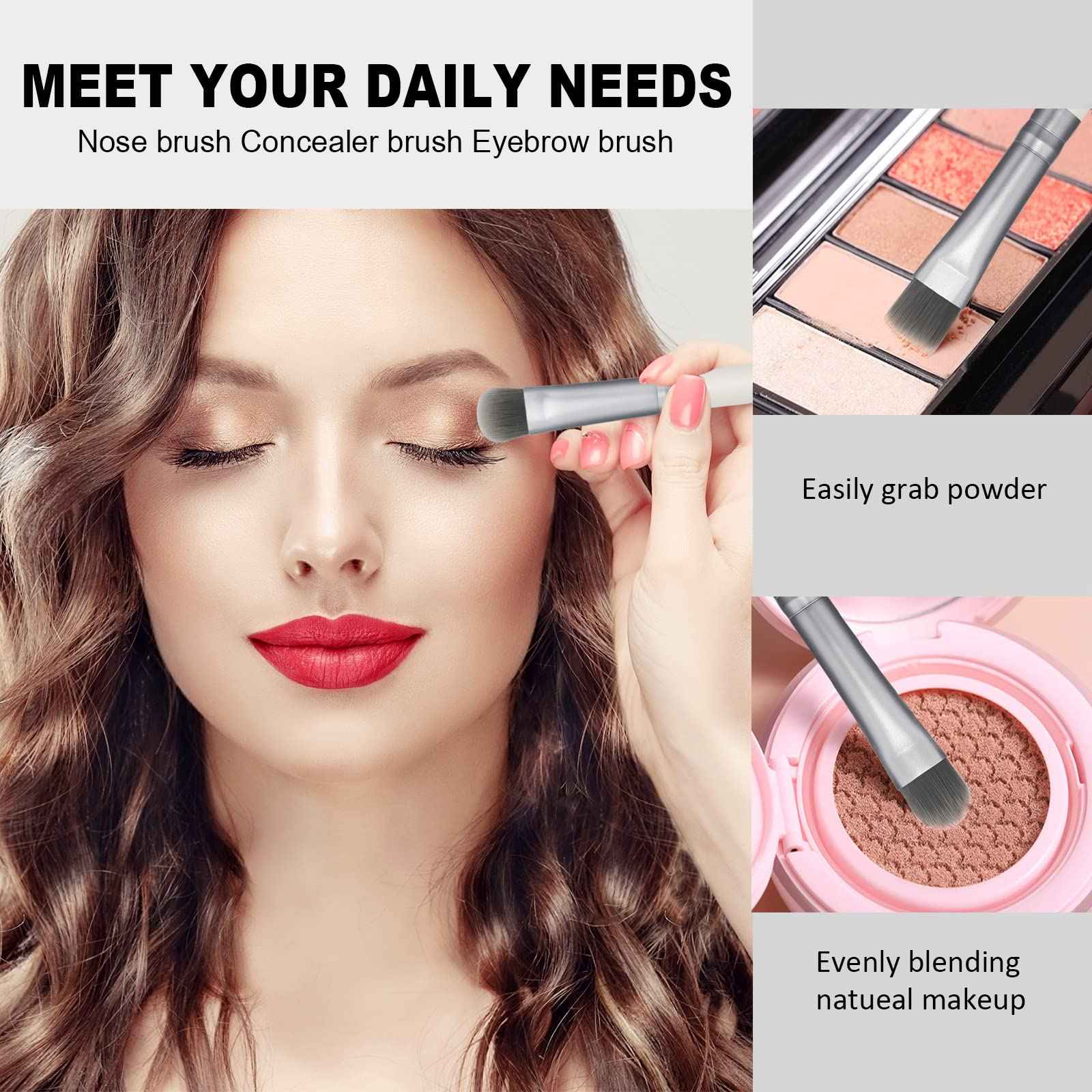 Raffaello Makeup Brushes 15Pcs Makeup Brush Set Premium Synthetic Powder Foundation Contour Blush Concealer Eye Shadow Blending Liner Make Up Brush Kit