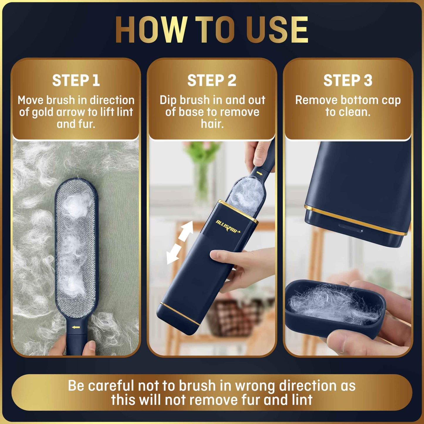 Pet Hair Remover, Lint Remover, Lint Brush for Clothes, Furniture, Carpets, Car Seats. Cat Hair Remover. Dog Hair Remover Laundry. Double-Sided. Reusable. Self-Cleaning Base. ALLISTAR (Forest Green)