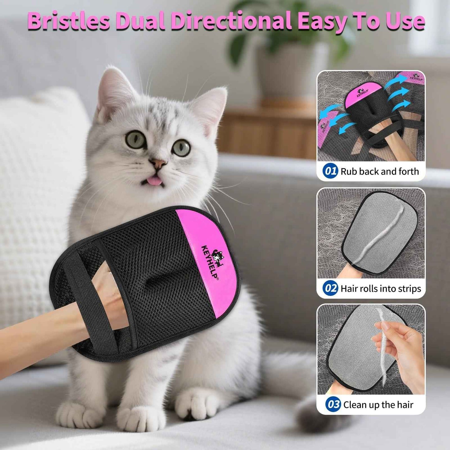 Pet Hair Removal Glove for Dogs & Cats, Newly Upgraded Reusable Electrostatic Pet Hair Gloves, Pet Hair Remover Tool for Clothing, Couch, Carpet, Car Seat