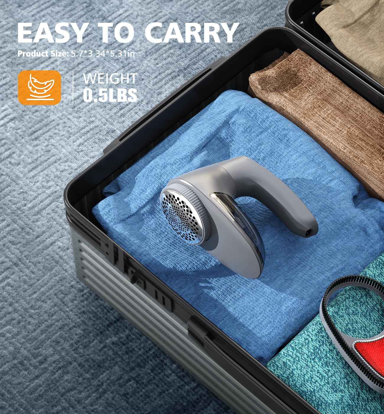 POPCHOSE Fabric Shaver, Lint Remover for Clothes, Lint Shaver with 6-Leaf Blades, 2 Speed Sweater Shavers to Remove Pilling for Clothing, Couch, Furniture, Fuzz, USB Rechargeble, Gray…