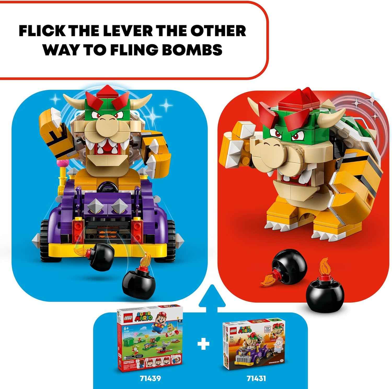 LEGO Super Mario Bowser's Muscle Car Expansion Set Building Toy - Collectible Bowser Toy for Boys & Girls, Ages 8+ Years - Gifts for Christmas - 71431