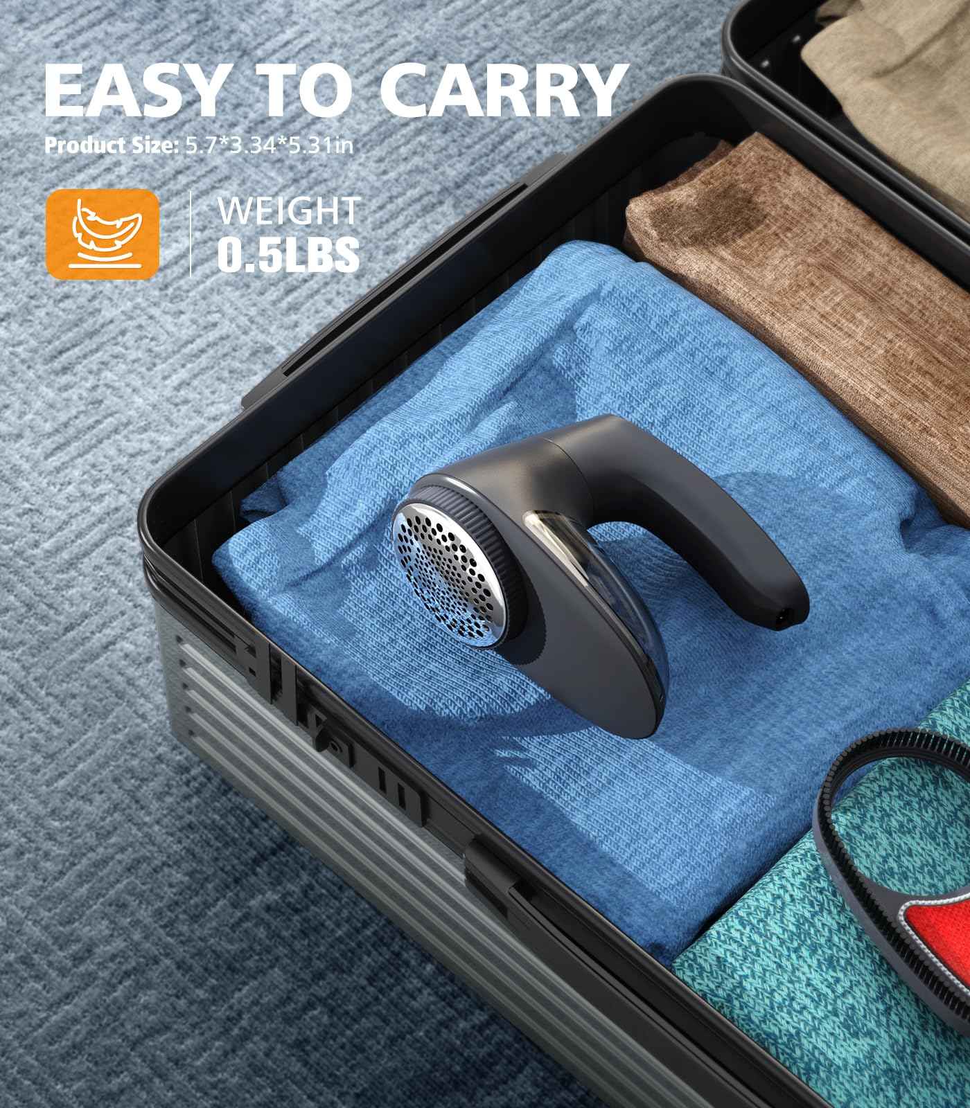 POPCHOSE Fabric Shaver, Lint Remover for Clothes, Lint Shaver with 6-Leaf Blades, 2 Speed Sweater Shavers to Remove Pilling for Clothing, Couch, Furniture, Fuzz, USB Rechargeble, Gray…